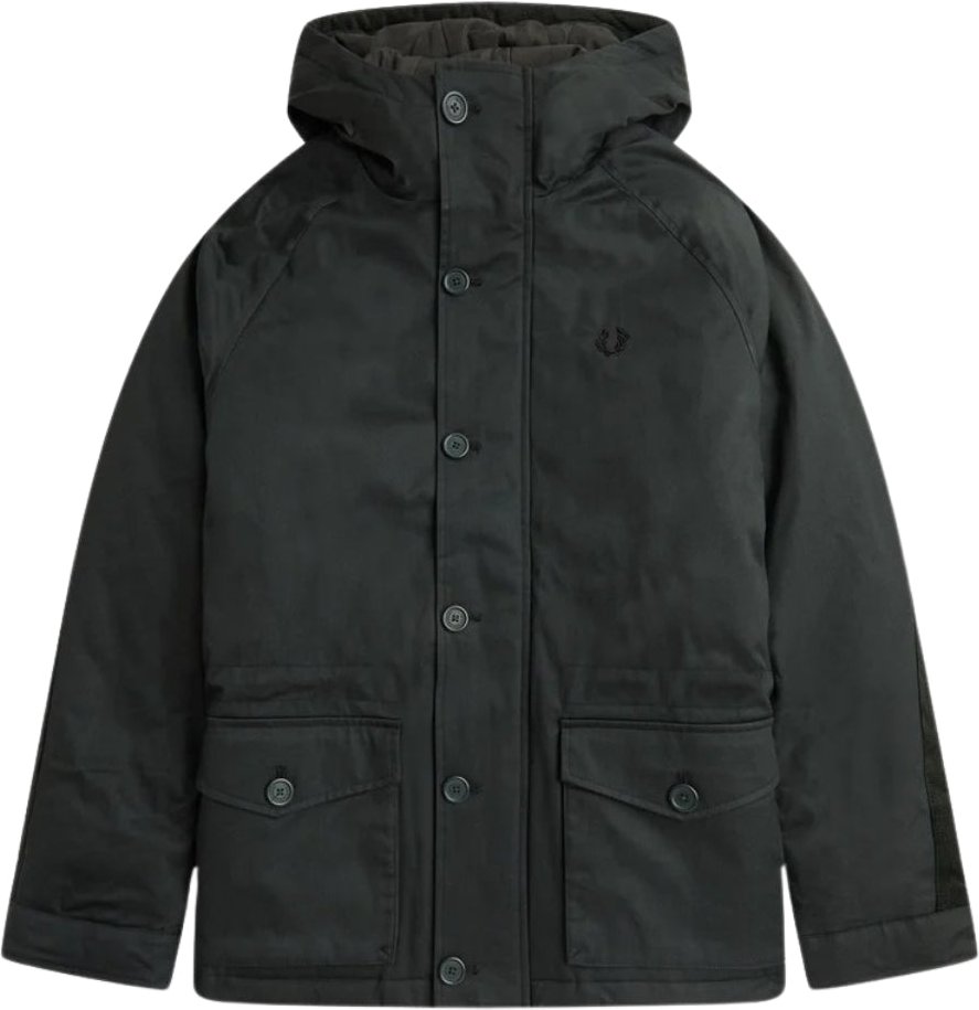 Thumbnail - Fred Perry - Kurze, nachtgrüne Parkajacke mit Schnorchel