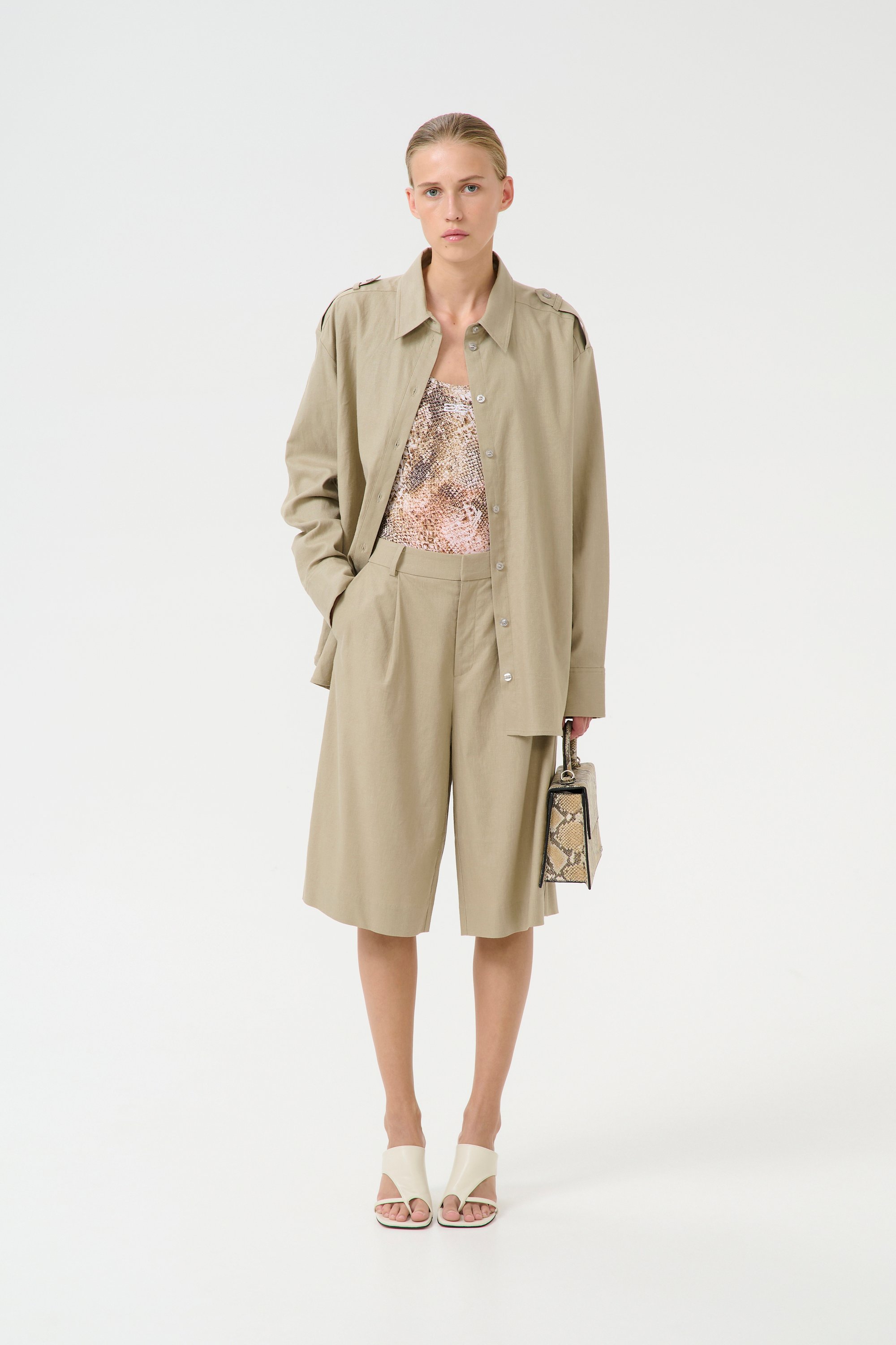 Langarm-Hemd Loose fit beige