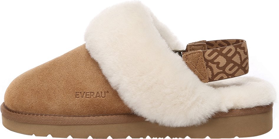 EVER AU Frauen Pelikan abnehmbarer Riemen Slingback Hausschuhe - Kastanie