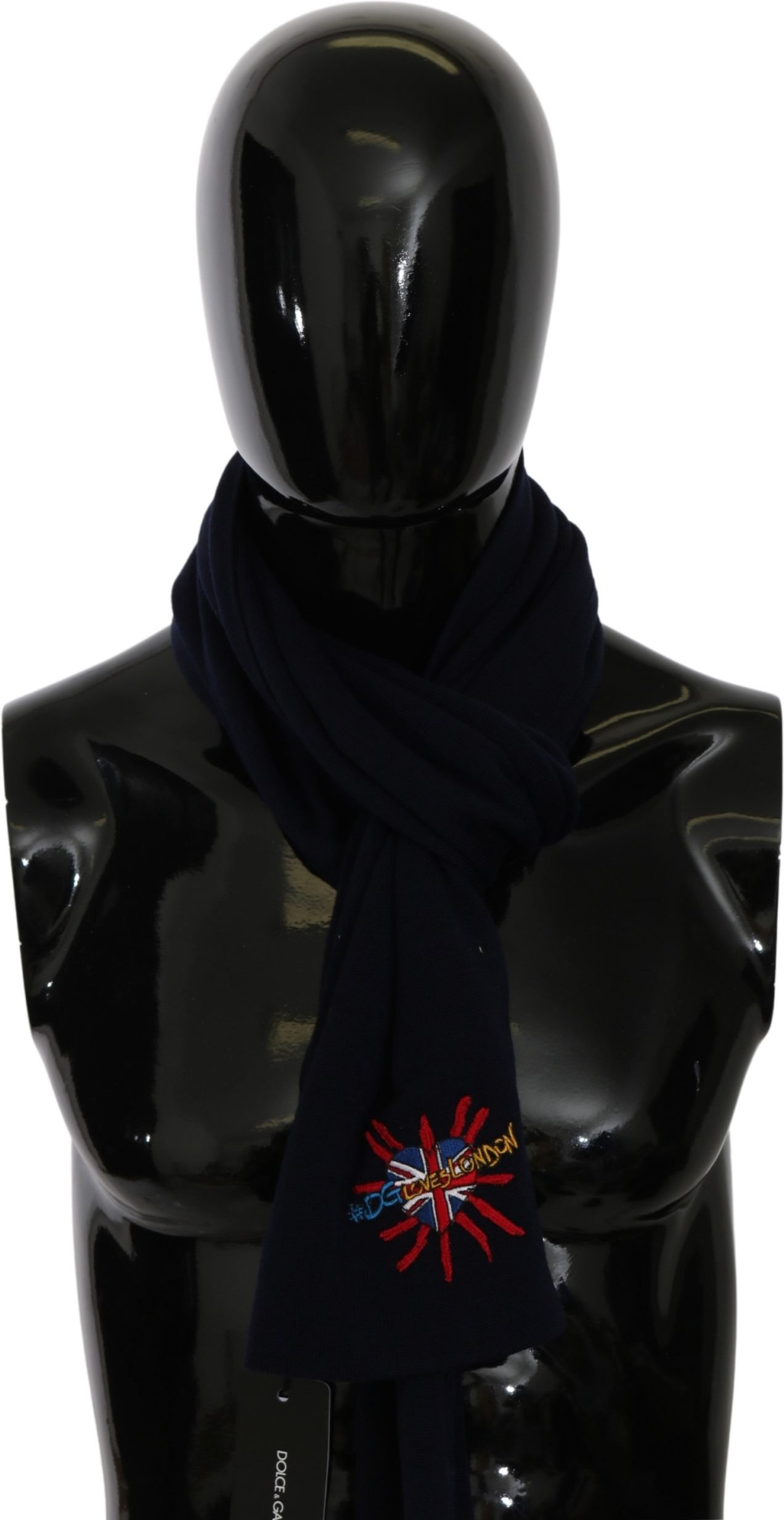 Dolce & Gabbana Men's Blue #DGLovesLondon Wrap Shawl Wool Scarf (Echarpe en laine)