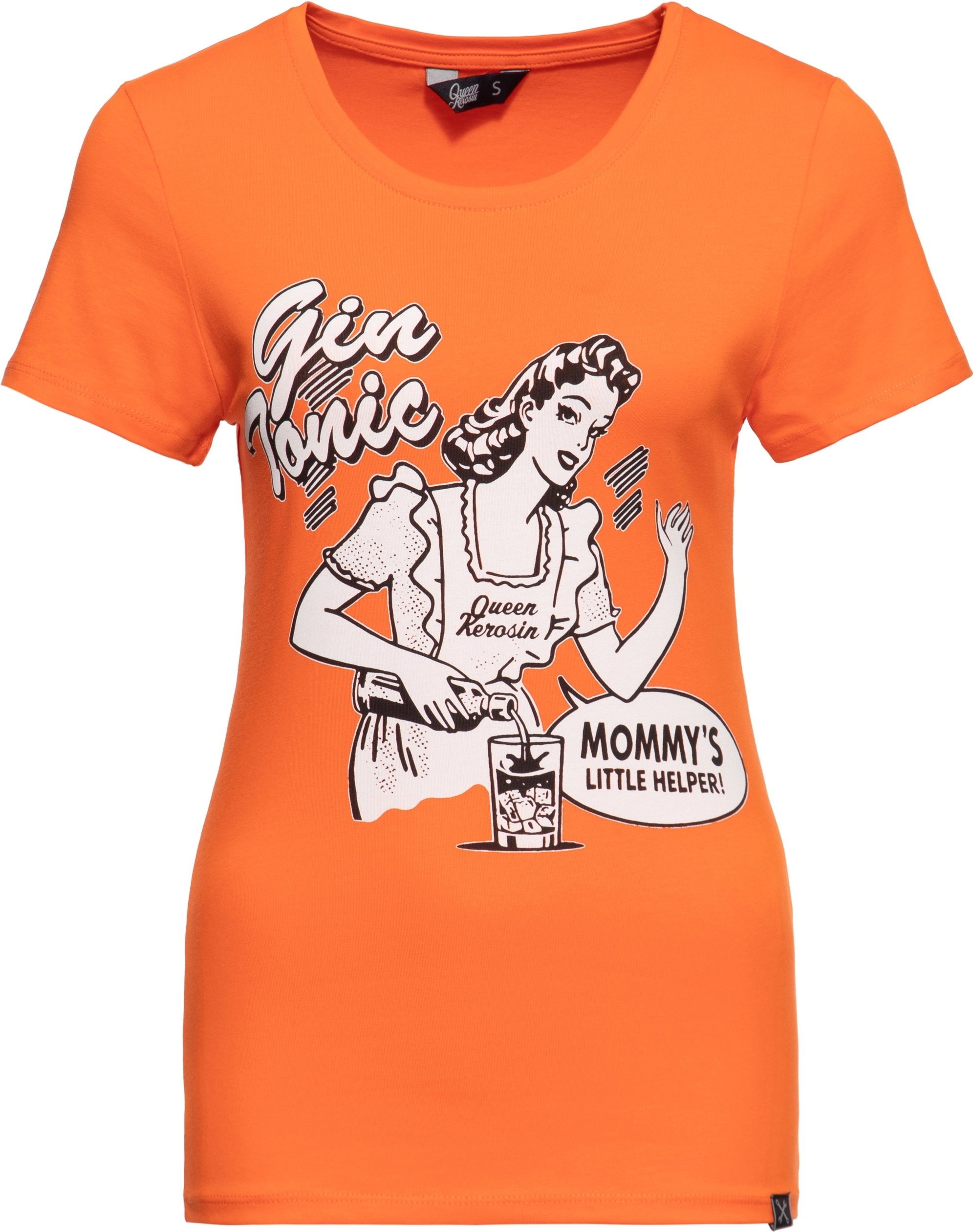 Thumbnail - Queen Kerosin Damen Classic T-Shirt Gin Tonic orange