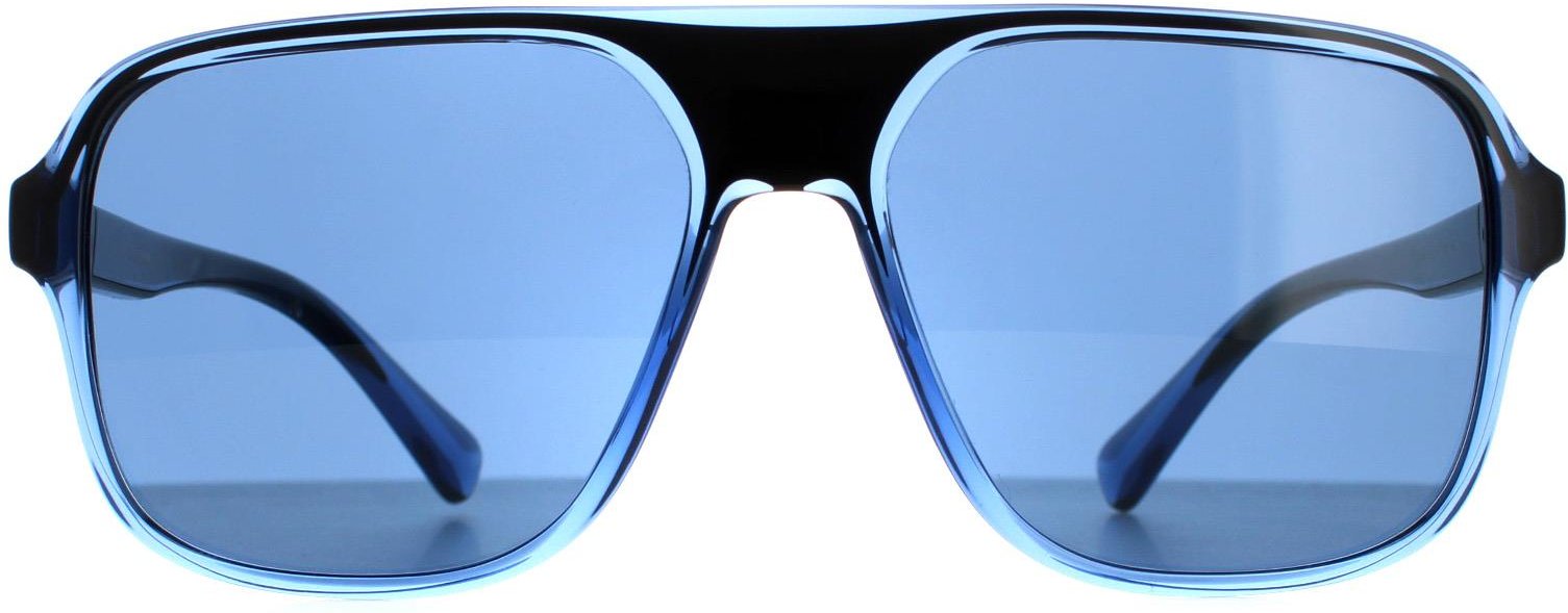 Dolce & Gabbana Square Mens Bleu transparent et noir noir DG6134 Lunettes de soleil