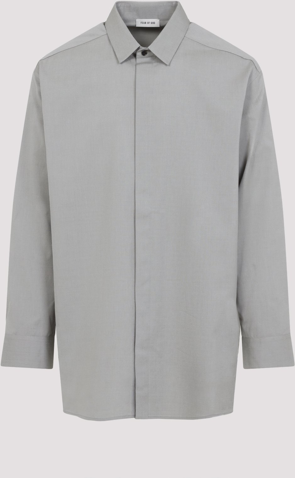 Grauer Taube Graues Mélange Baumwollhemd