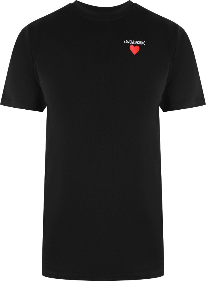 Moschino T-shirt Mit Kleinem Herzlogo, Schwarz