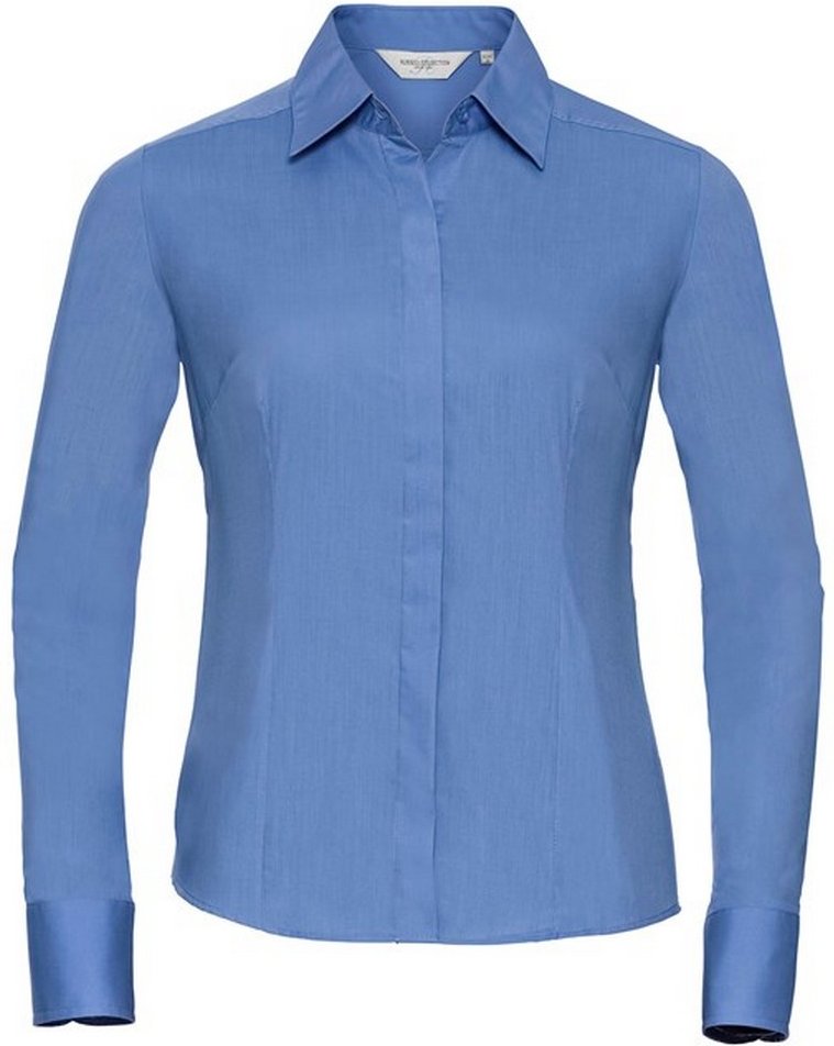 Russell Collection - Hemd Pflegeleicht für Damen Langärmlig (Business-Blau)