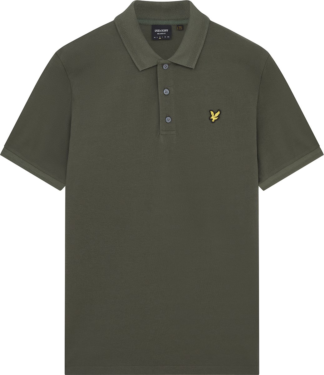 Herren-Poloshirt mit strukturierter Spitze von Lyle & Scott in Weiß