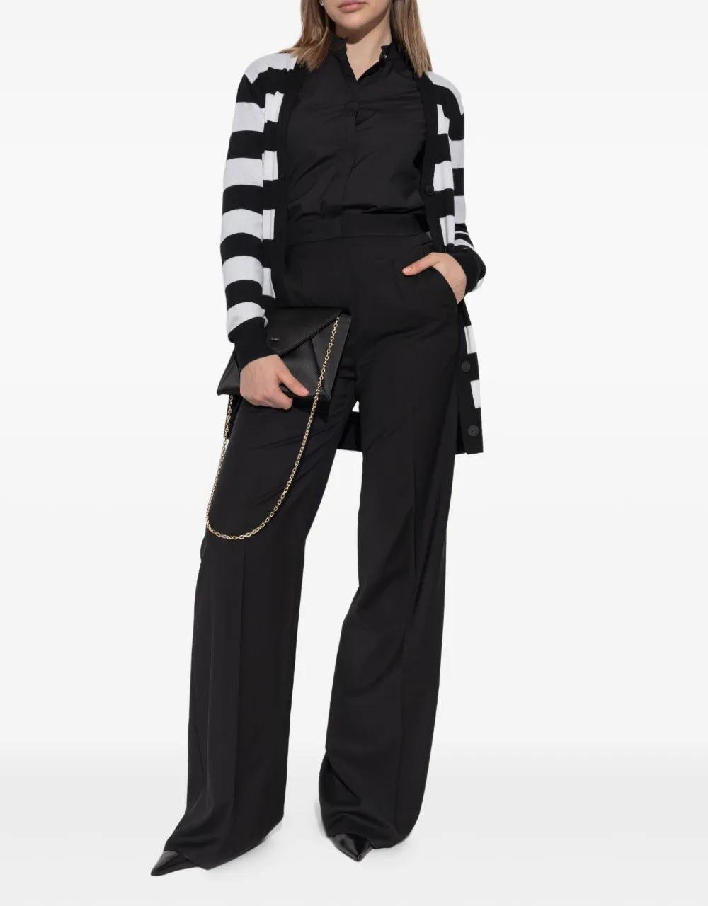 Fiemme - Langer gestreifter Wollcardigan