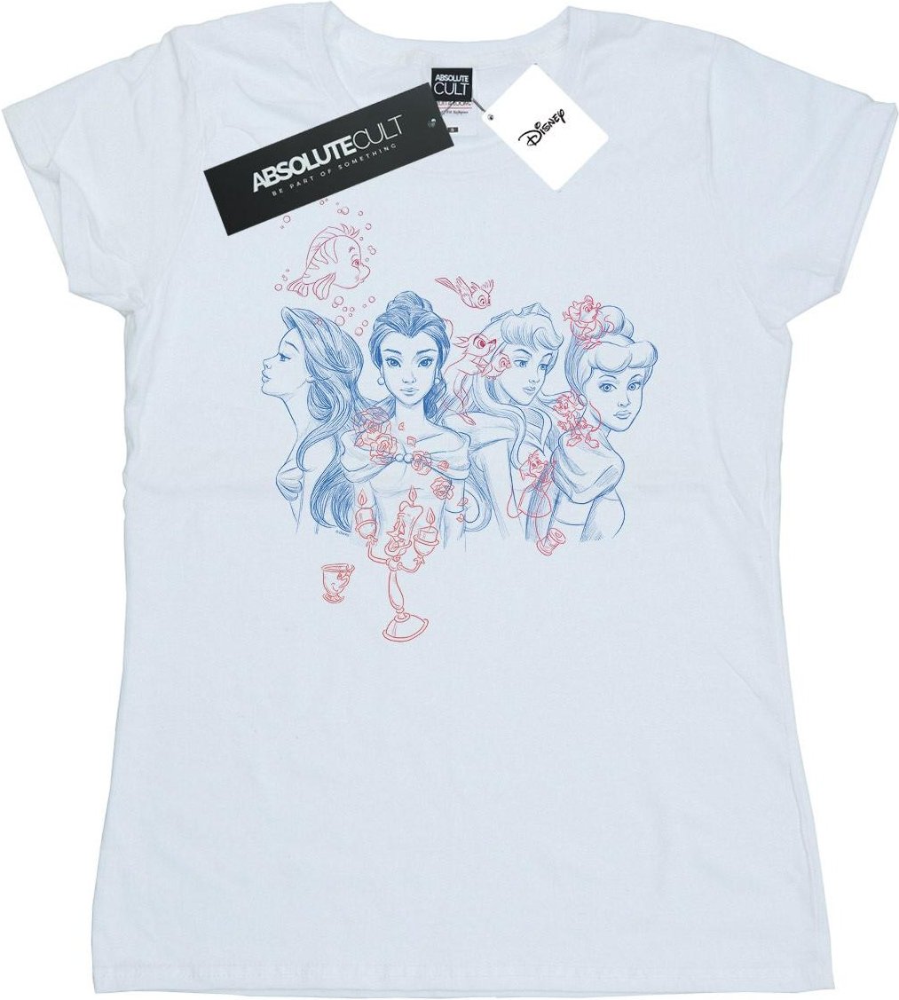 Disney - "Princess Sketch" T-Shirt für Damen (Weiß)