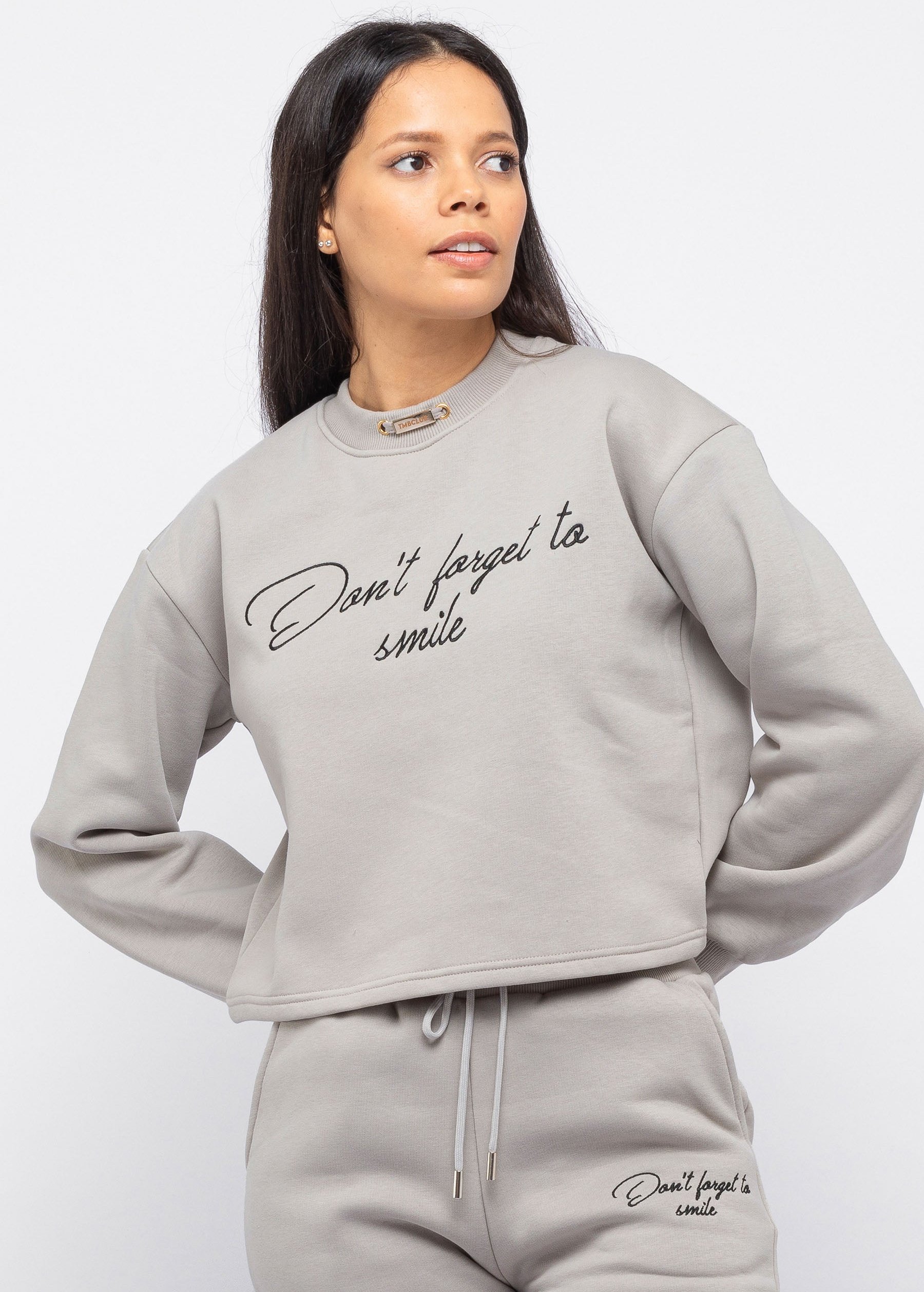 Tom Barron Damen Freizeit-Trainingsanzug-Set mit Smile-Stickerei