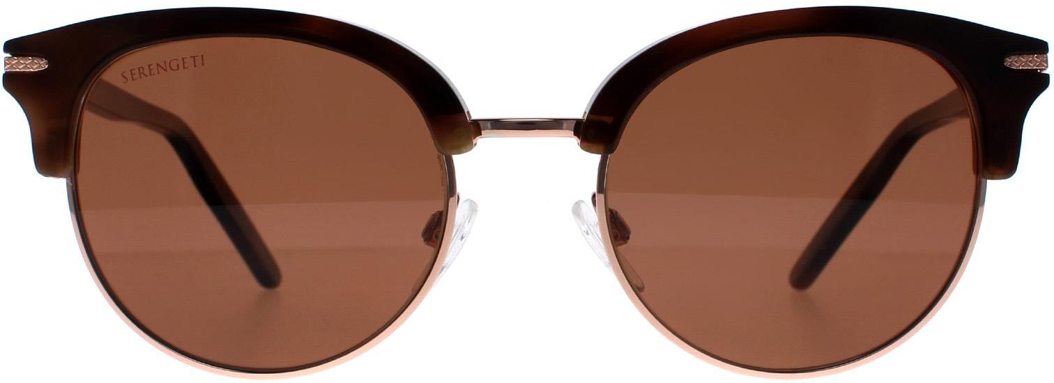 Serengeti Rund Damen Glänzend Braun Mineral Polarisiert Drivers Braun Lela