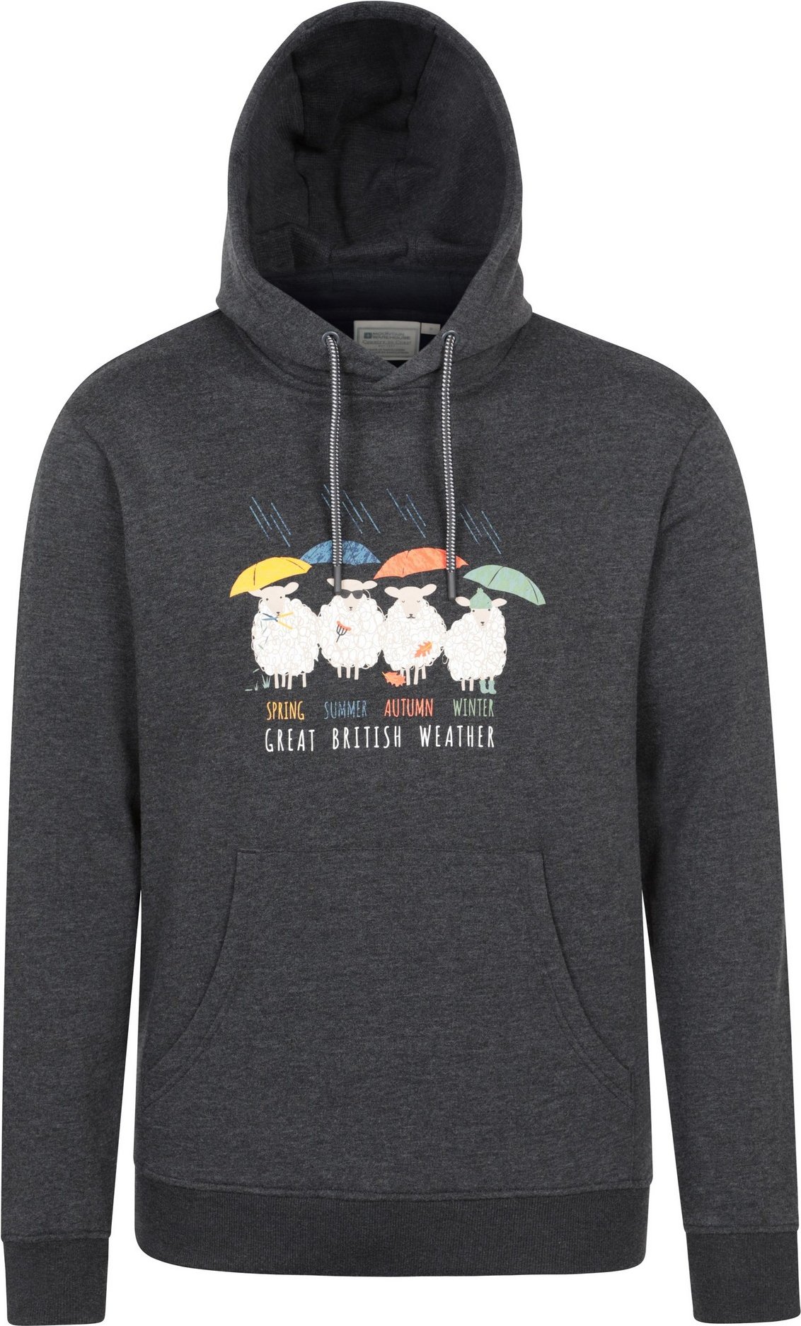 Thumbnail - Mountain Warehouse - "Great British Weather" Kapuzenpullover Über den Kopf für Herren (Holzkohle)