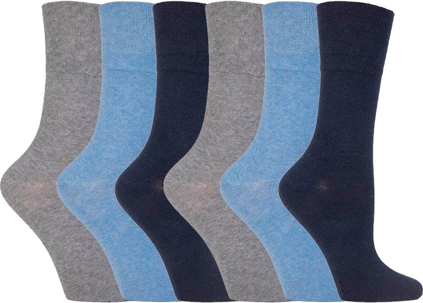 Damen 6er Pack nicht elastische Diabetikersocken mit handgekettelten Zehennähten