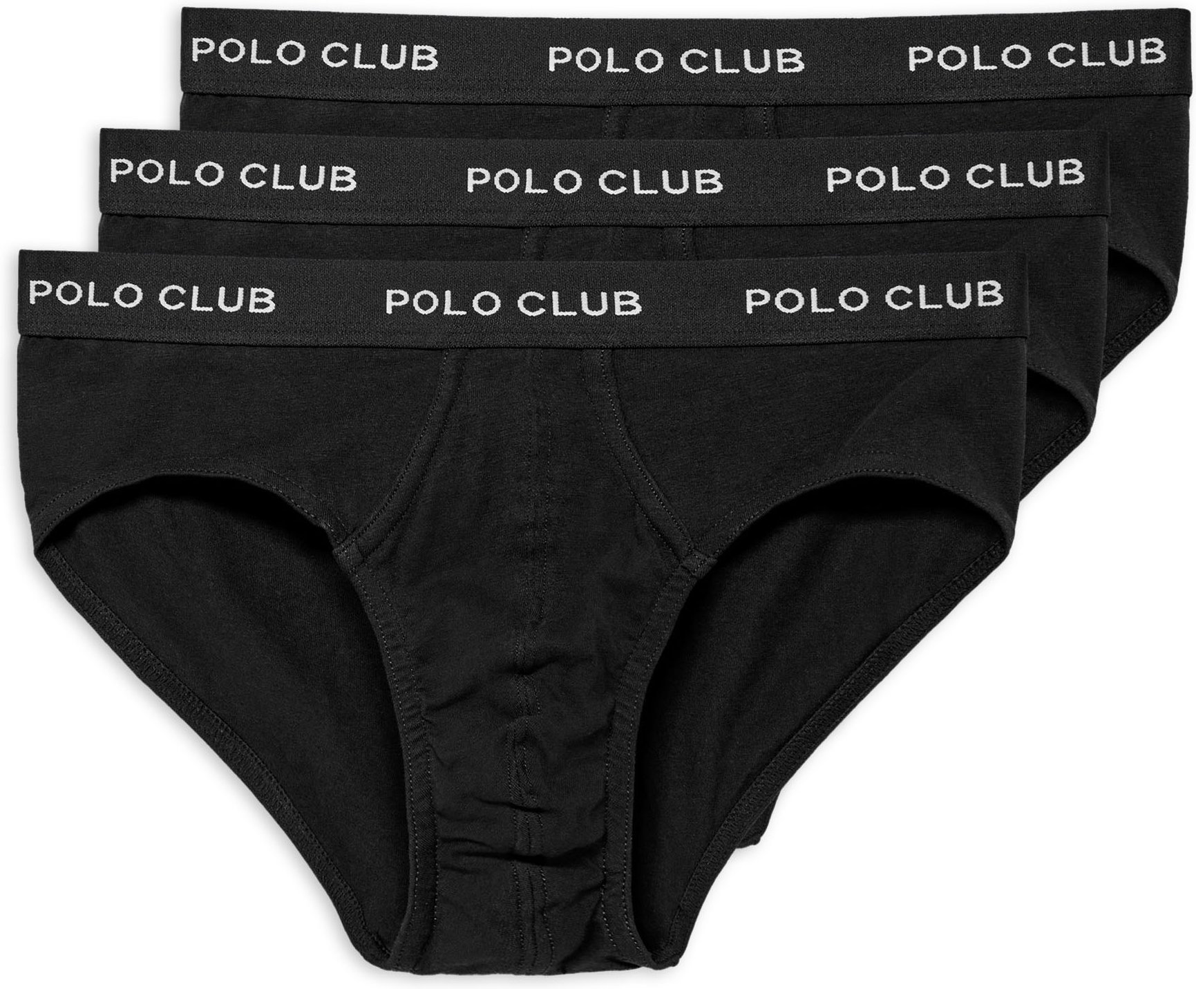 Slips im Dreierpack schwarz mit Polo Club Logo-Detail