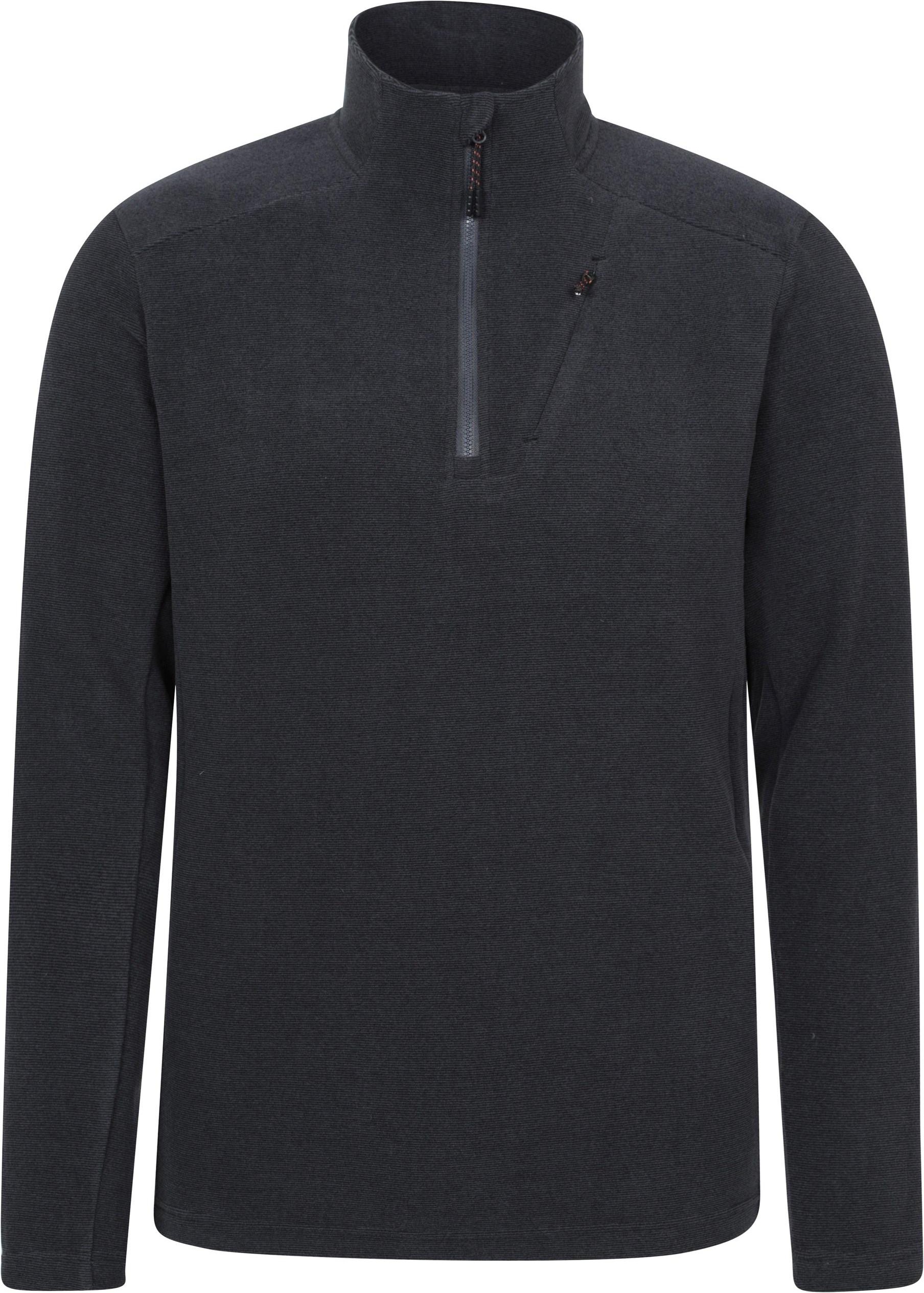 Mountain Warehouse - "Ridge" Fleece-Oberteil mit halbem Reißverschluss für Herren (Schwarz)