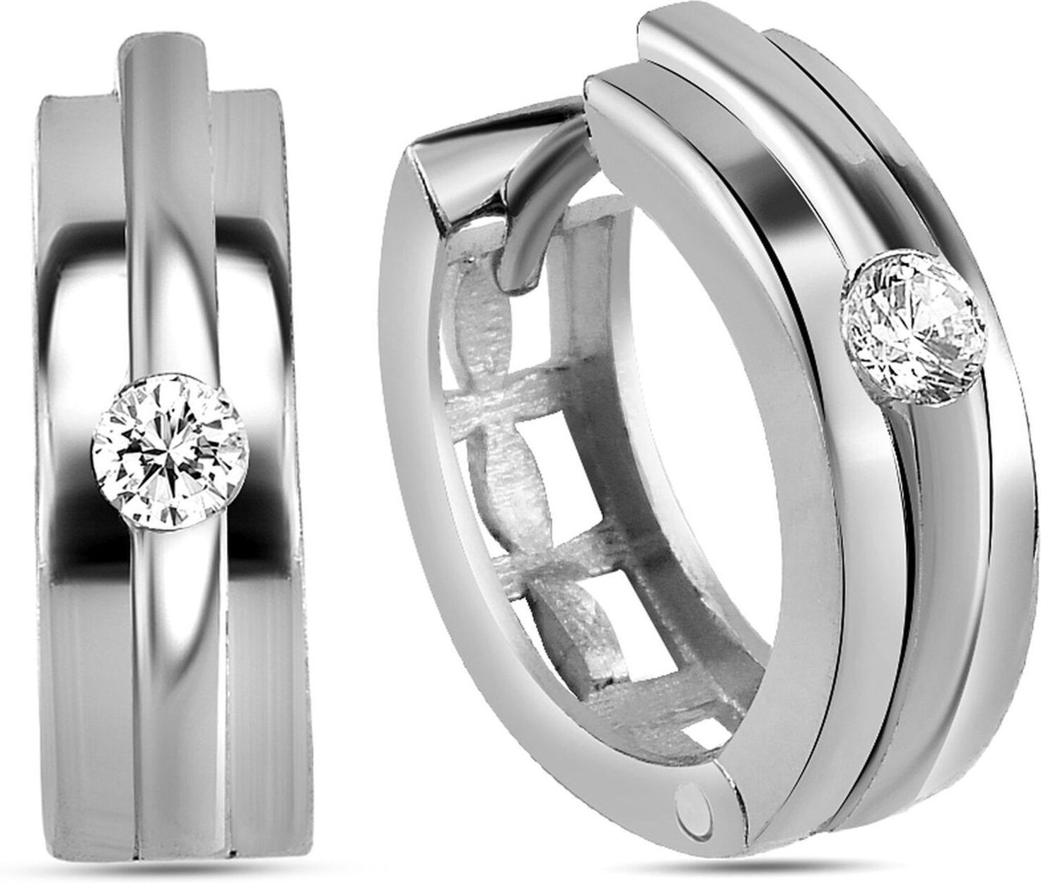 Dkeniz Creolen 925/- Sterling Silber Hochglanz Design Ohrring