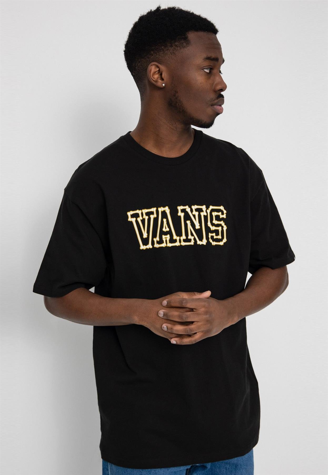 Vans Bones SS T Shirt in Schwarz