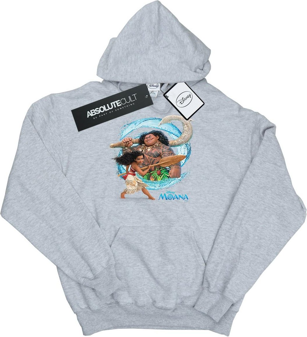Disney - "Moana And Maui Wave" Kapuzenpullover für Mädchen (Grau)