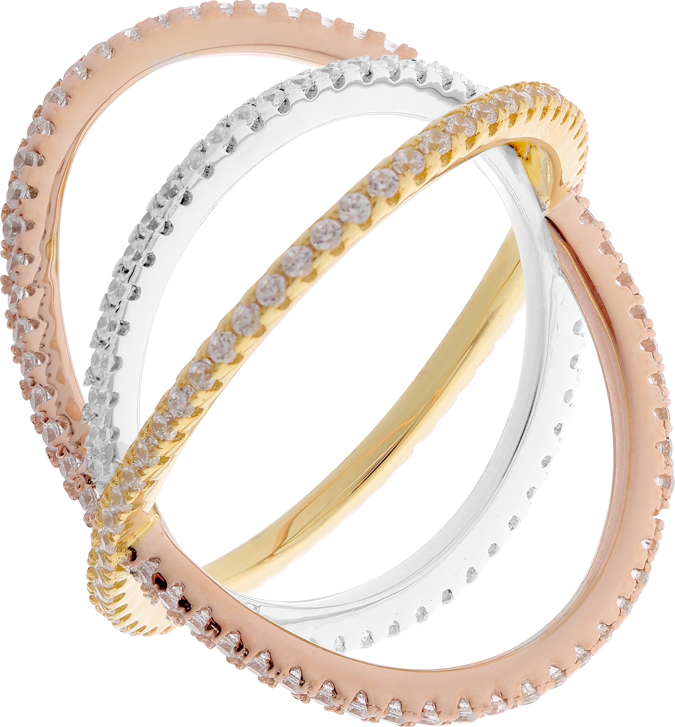 Orphelia Damen-Ring aus 925er Sterlingsilber, Gold/Silber/Roségold, ZR-7280