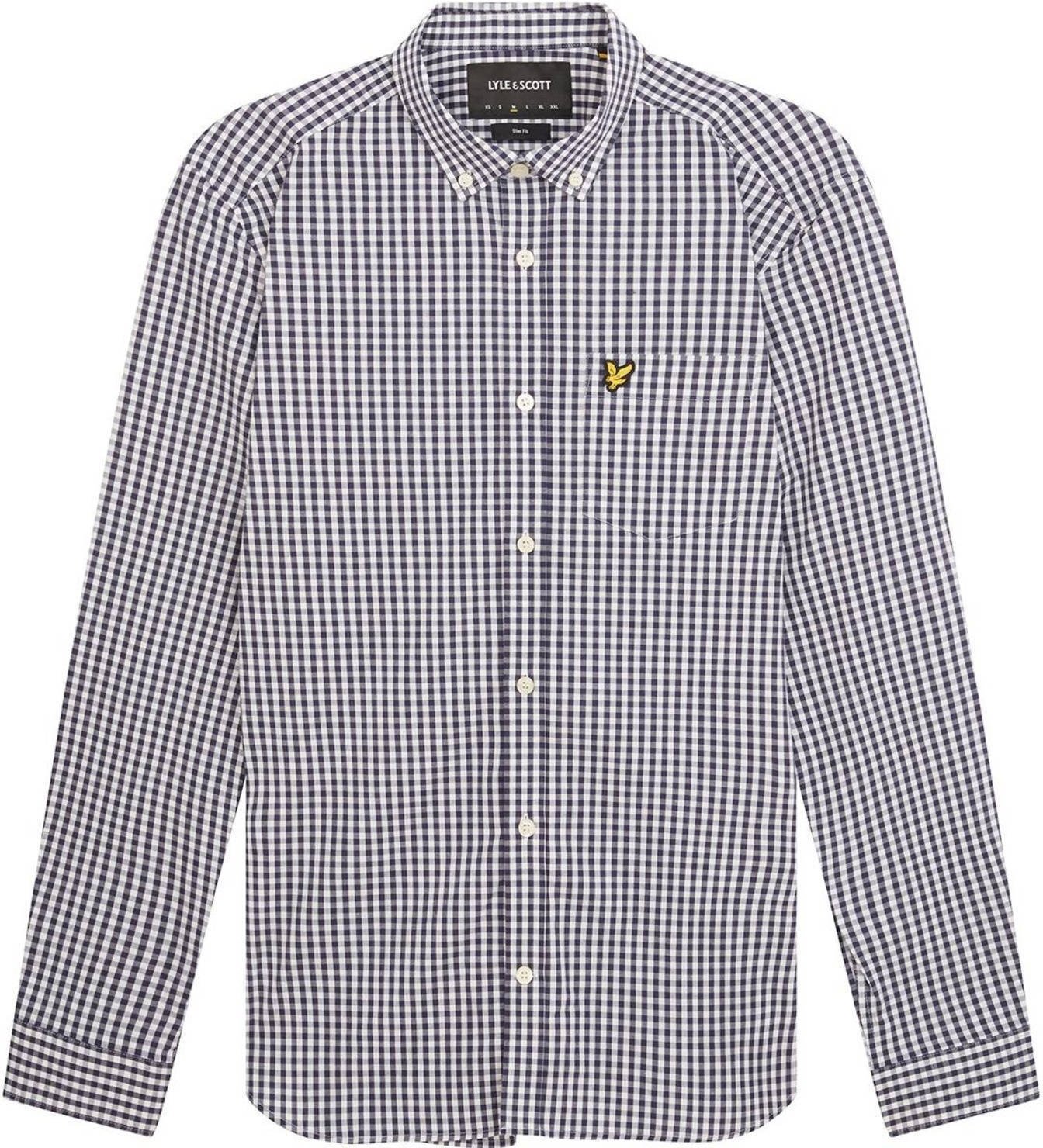 Lyle & Scott karierter Slim-Fit Hemd Gingham navy/weiß