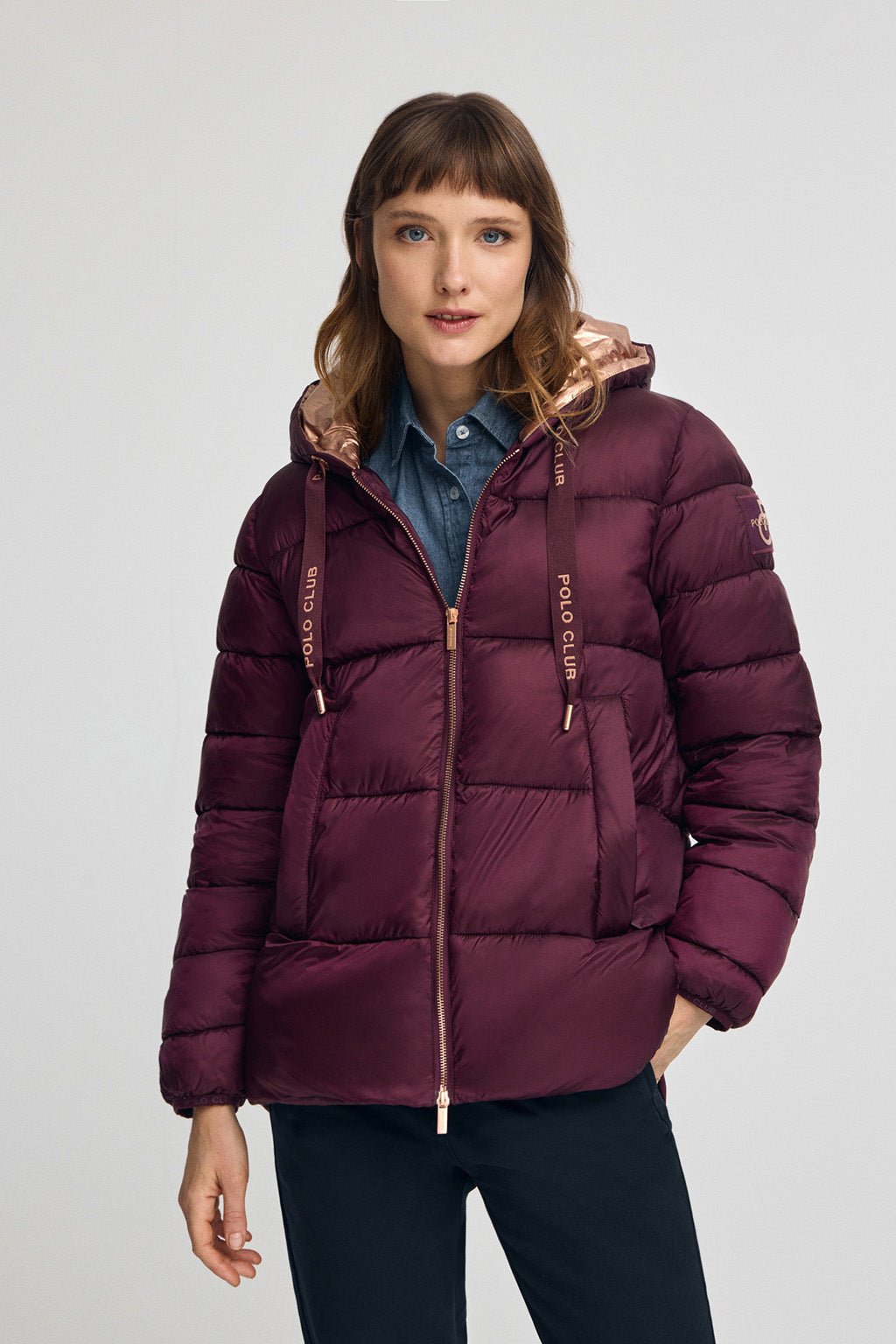 Jacke Ingrid burgunderrot mit Polo Club-Logo