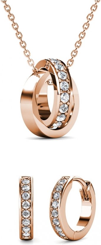 Kreisreifenset und Box - Rose Gold und Kristall