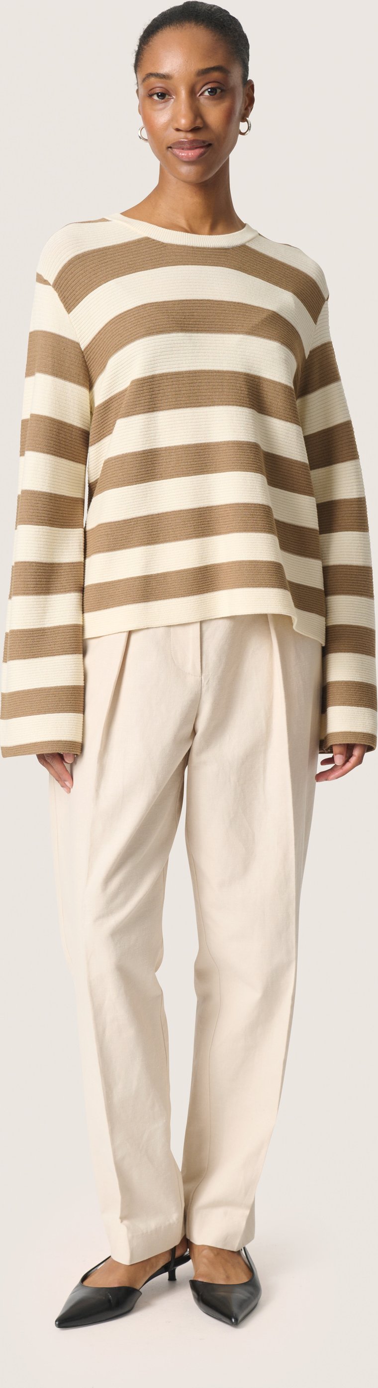 Strickpullover Lockere Passform sand