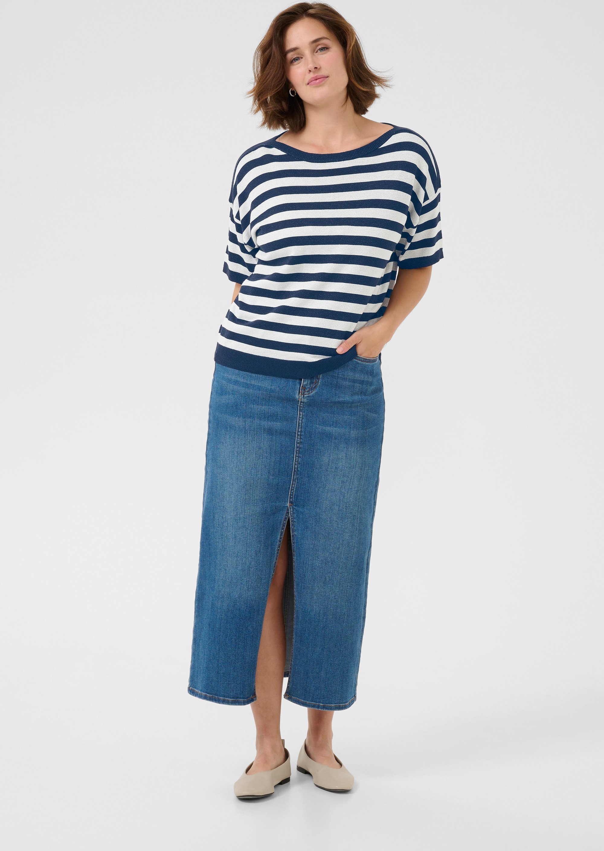 Strickpullover Loose fit blue white