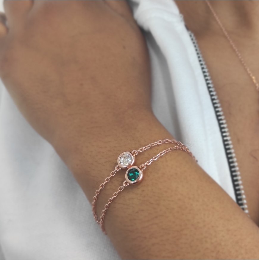 Geburtsstein-Armband - Rose Gold und Multi