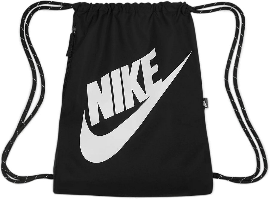 Nike Heritage Kordelzugtasche (Schwarz)