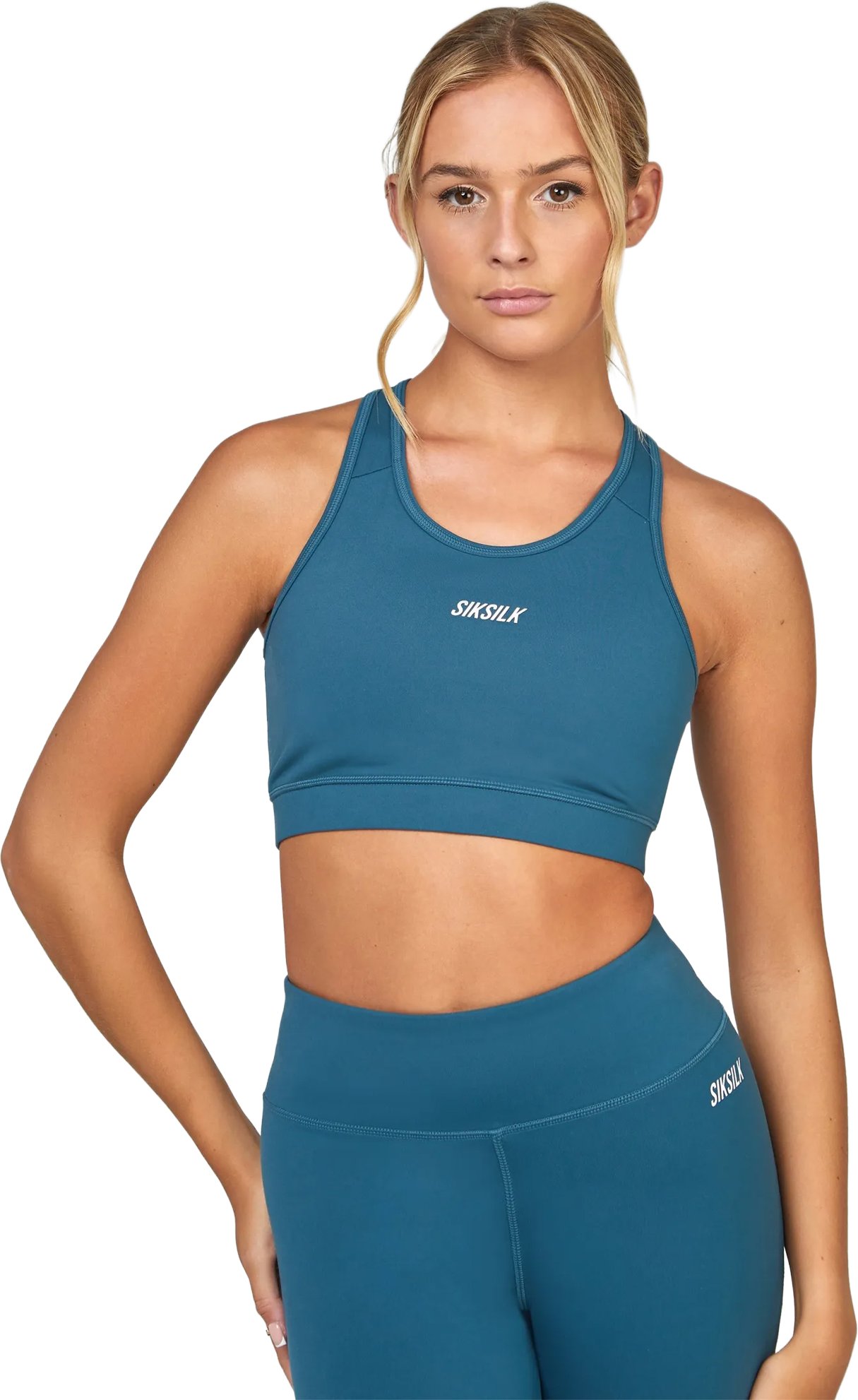 SikSilk - "Essentials" Kurzes Top für Damen - Sport (Petrol)