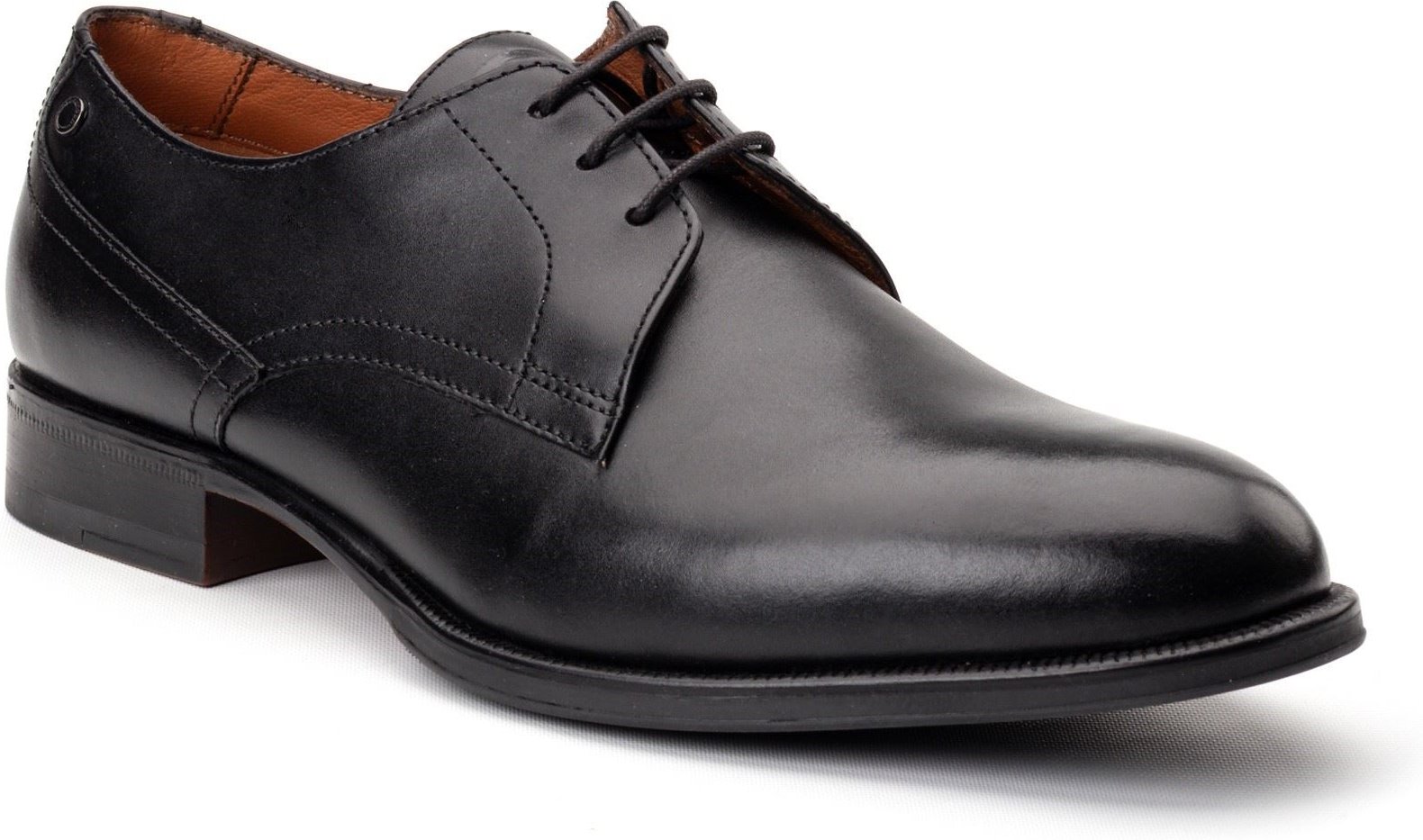 Thumbnail - Base London Edison Herrenschuhe Aus Schwarzem Leder Mit Schnürung