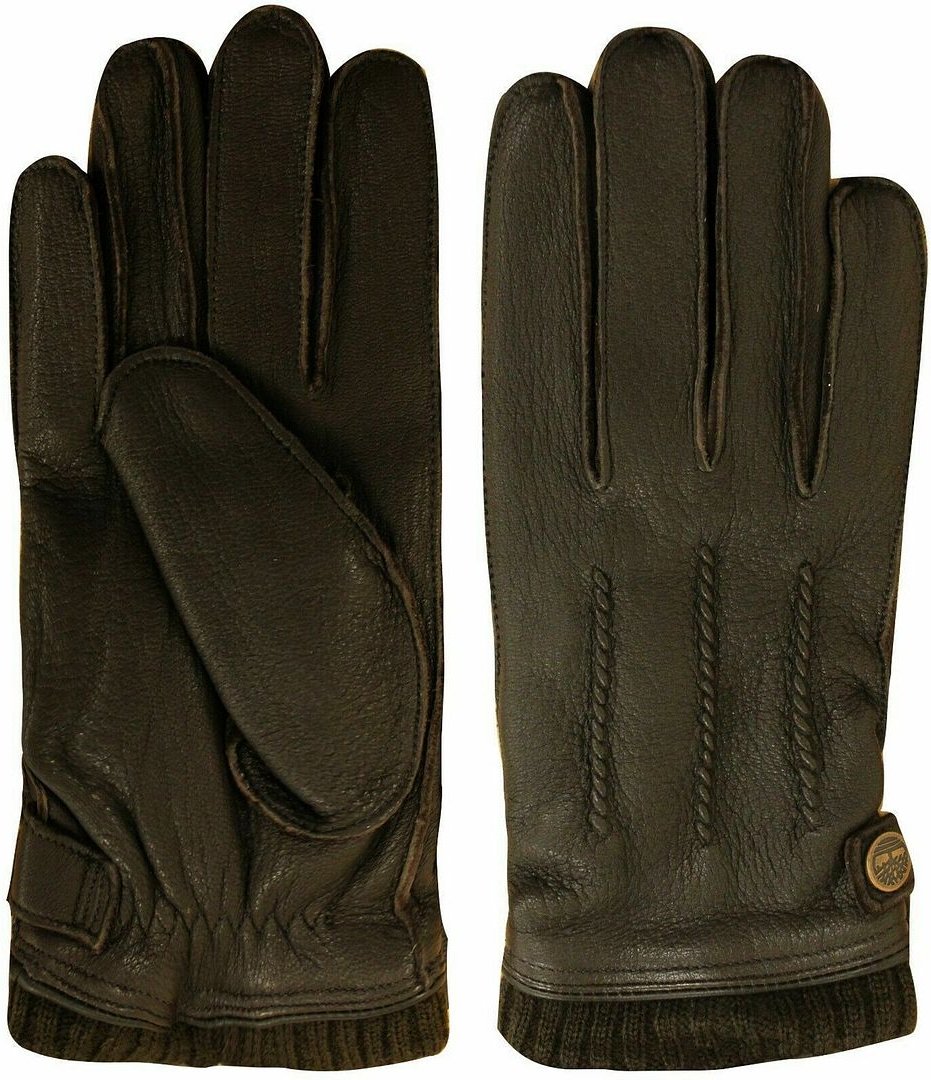 Timberland Dark Brown Herren Leder Winter Rub Cuff Handschuhe A1EGC C35