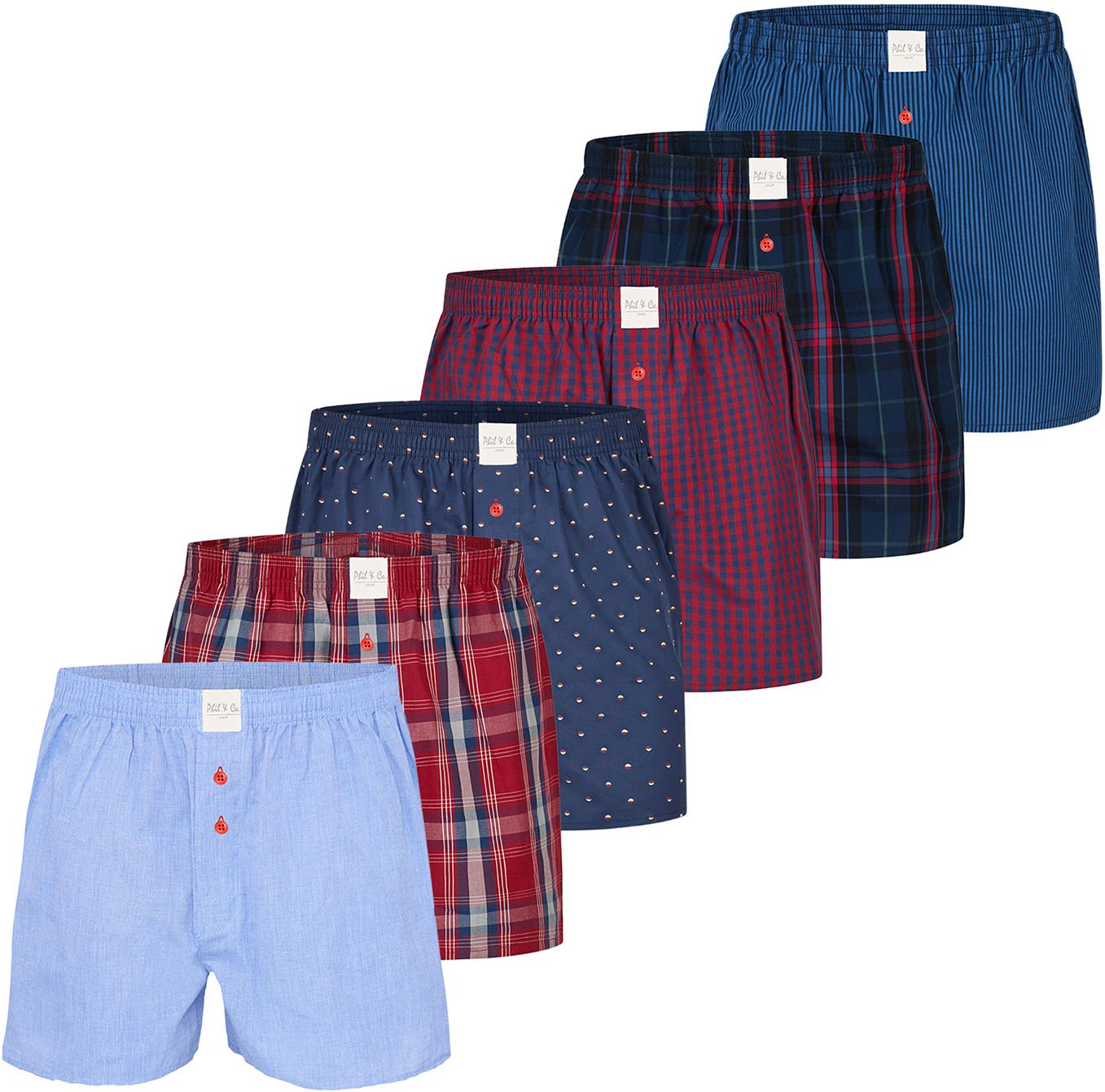 Phil & Co. Berlin Herren Retro Boxer ClassicsRetroshorts, Vintage Boxer, Klassische Boxer