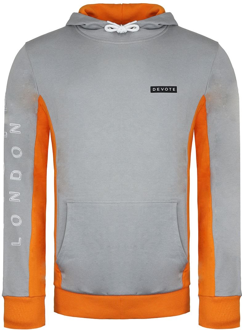 Widmen Sie London Cody Mens Grey/Orange Hoodie