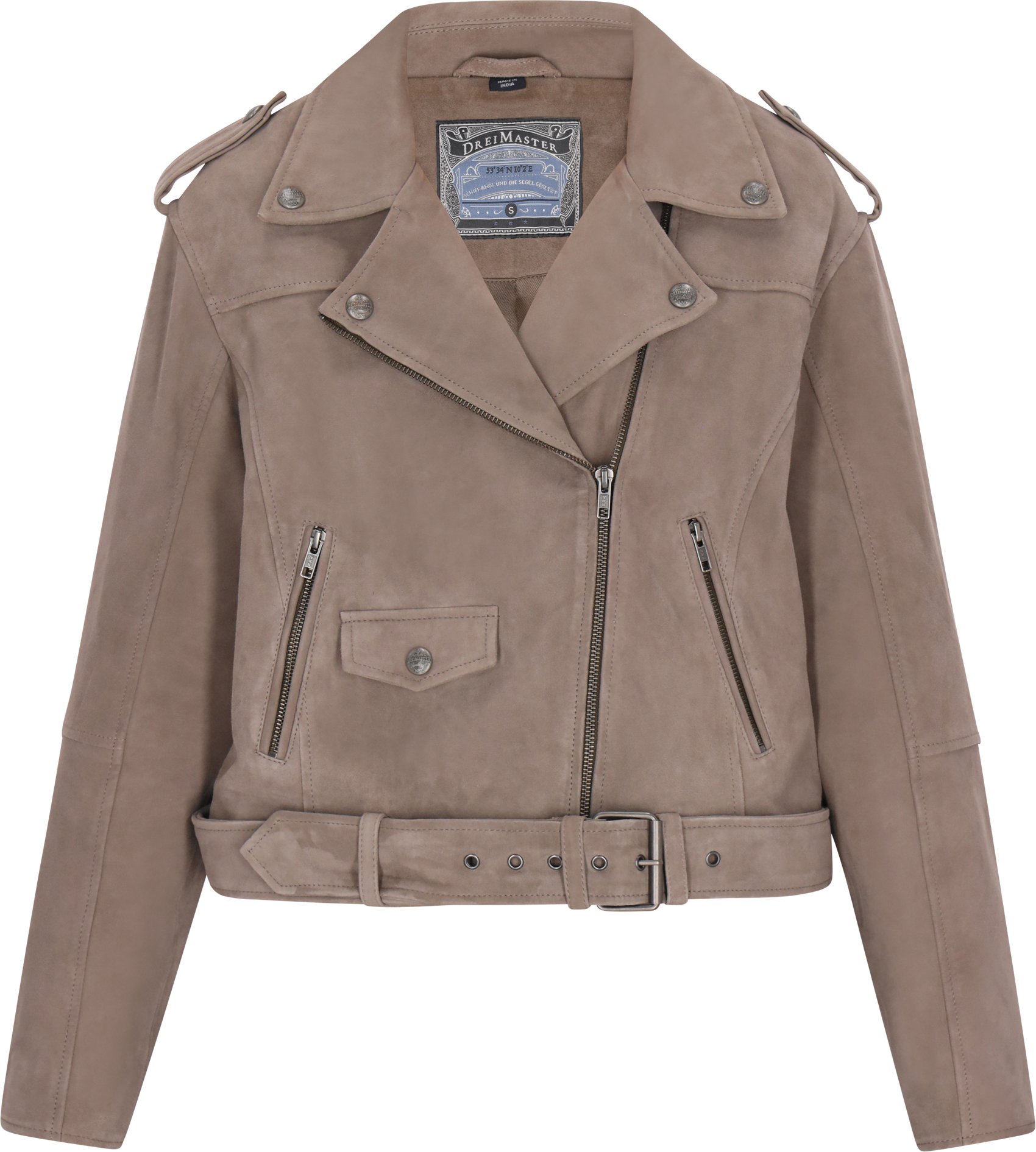 Dreimaster Jacke Frauen taupe grau