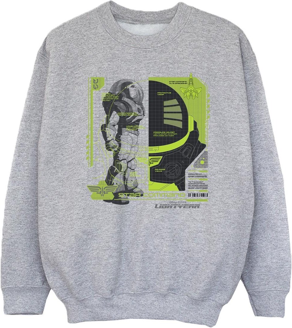 Disney - "Lightyear Buzz Tech Panel" Sweatshirt für Mädchen (Grau)