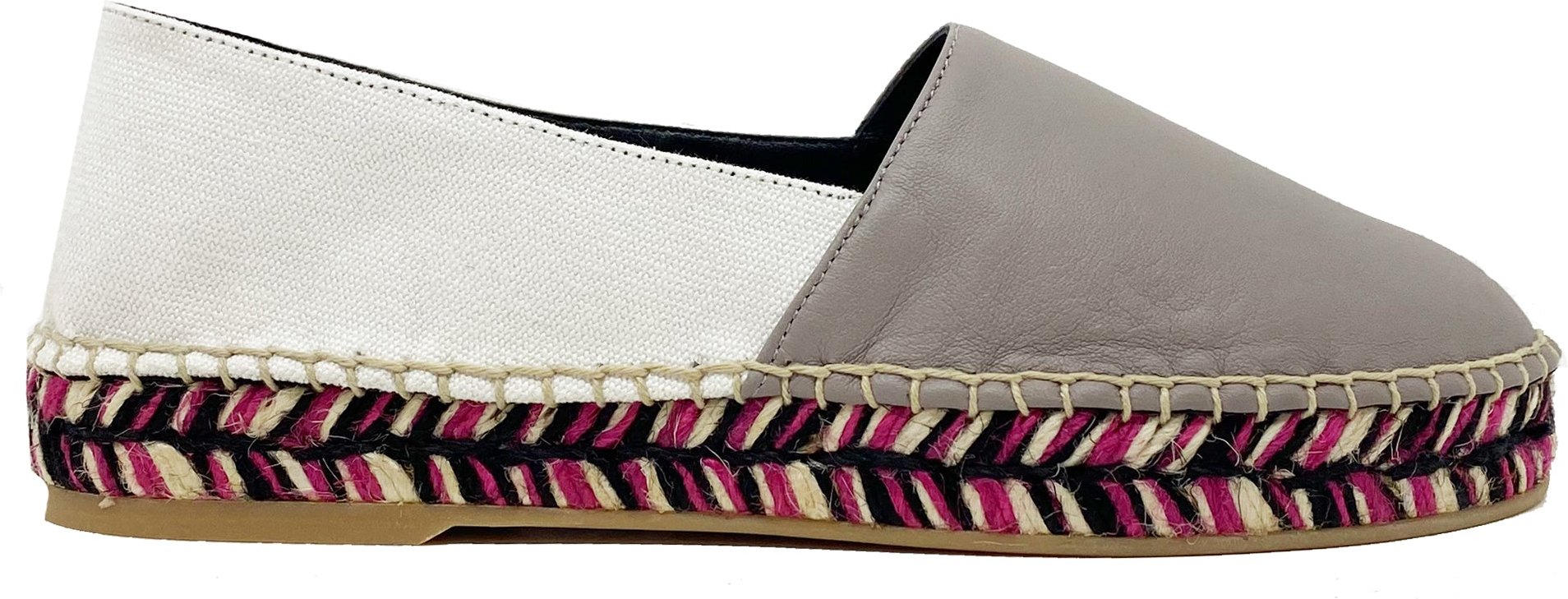 Espadrilles en cuir blanc cassé