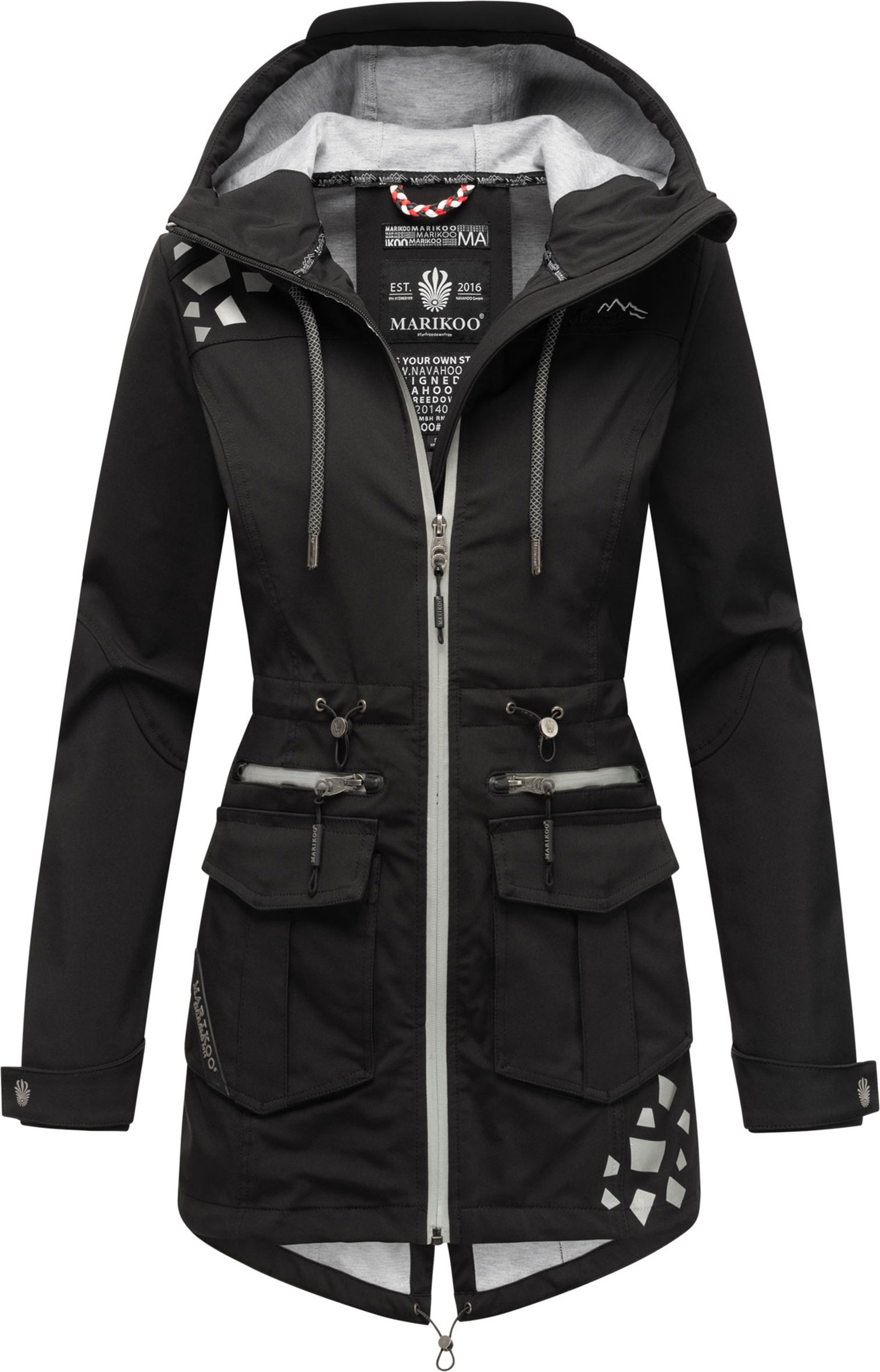 Thumbnail - Marikoo Damen Softshelljacke – Ulissaa mit Kapuze & Reflektoren