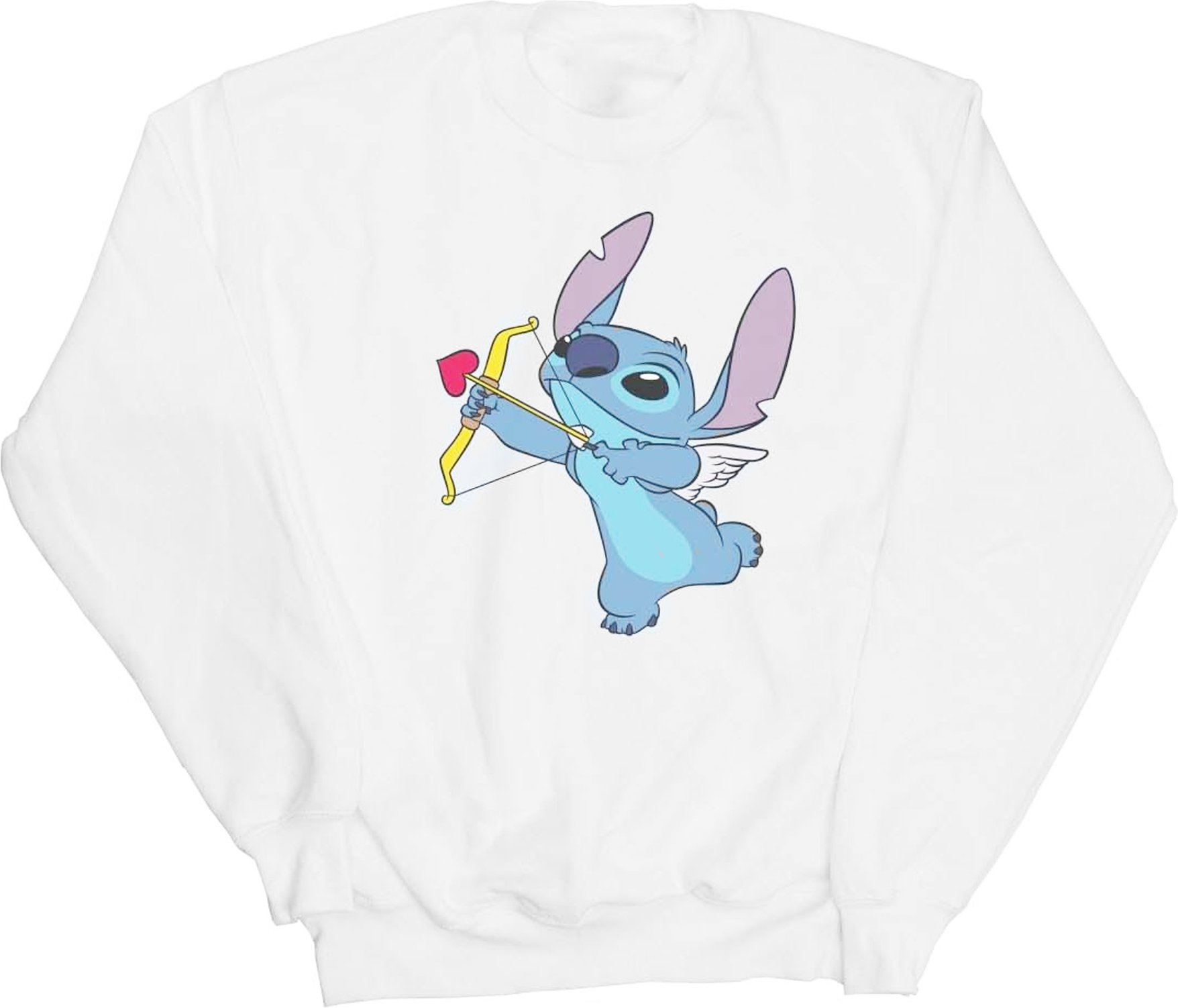 Disney Mädchen Lilo und Stitch Stitch Cupid Valentines Sweatshirt (weiß)