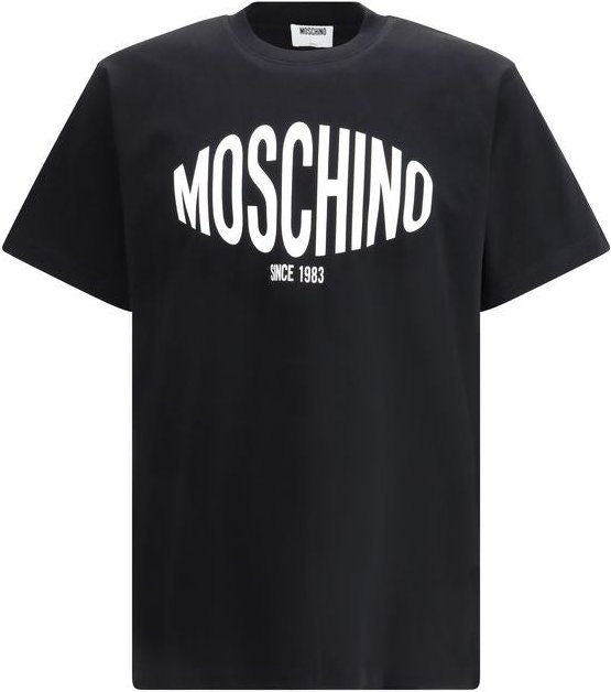 Moschino Schwarzes Baumwoll-T-Shirt