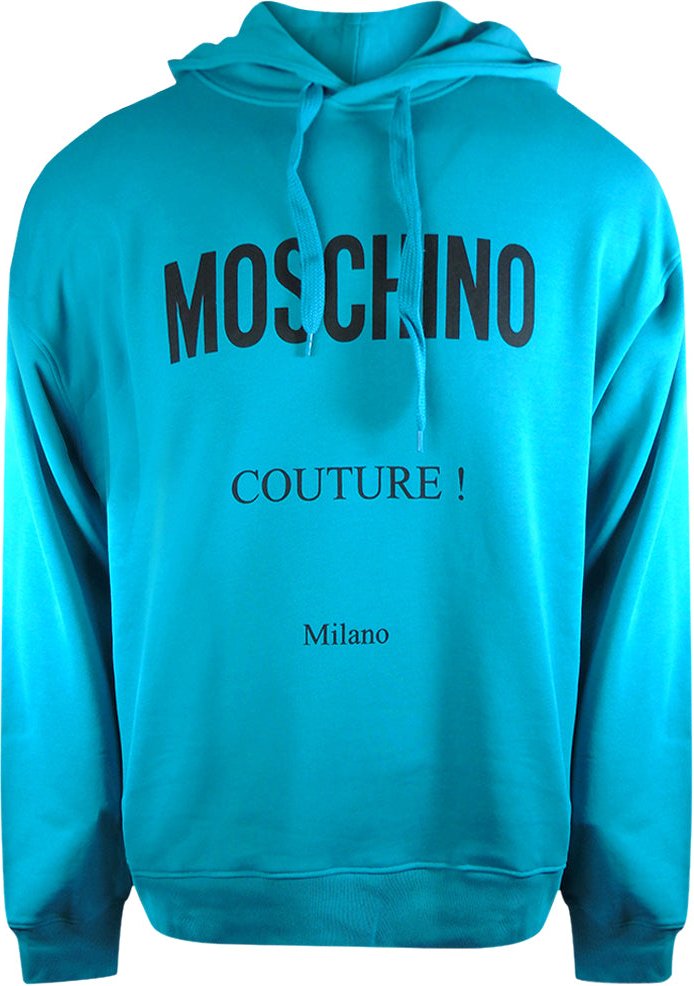 Türkisblauer Hoodie Mit Moschino Couture-logo
