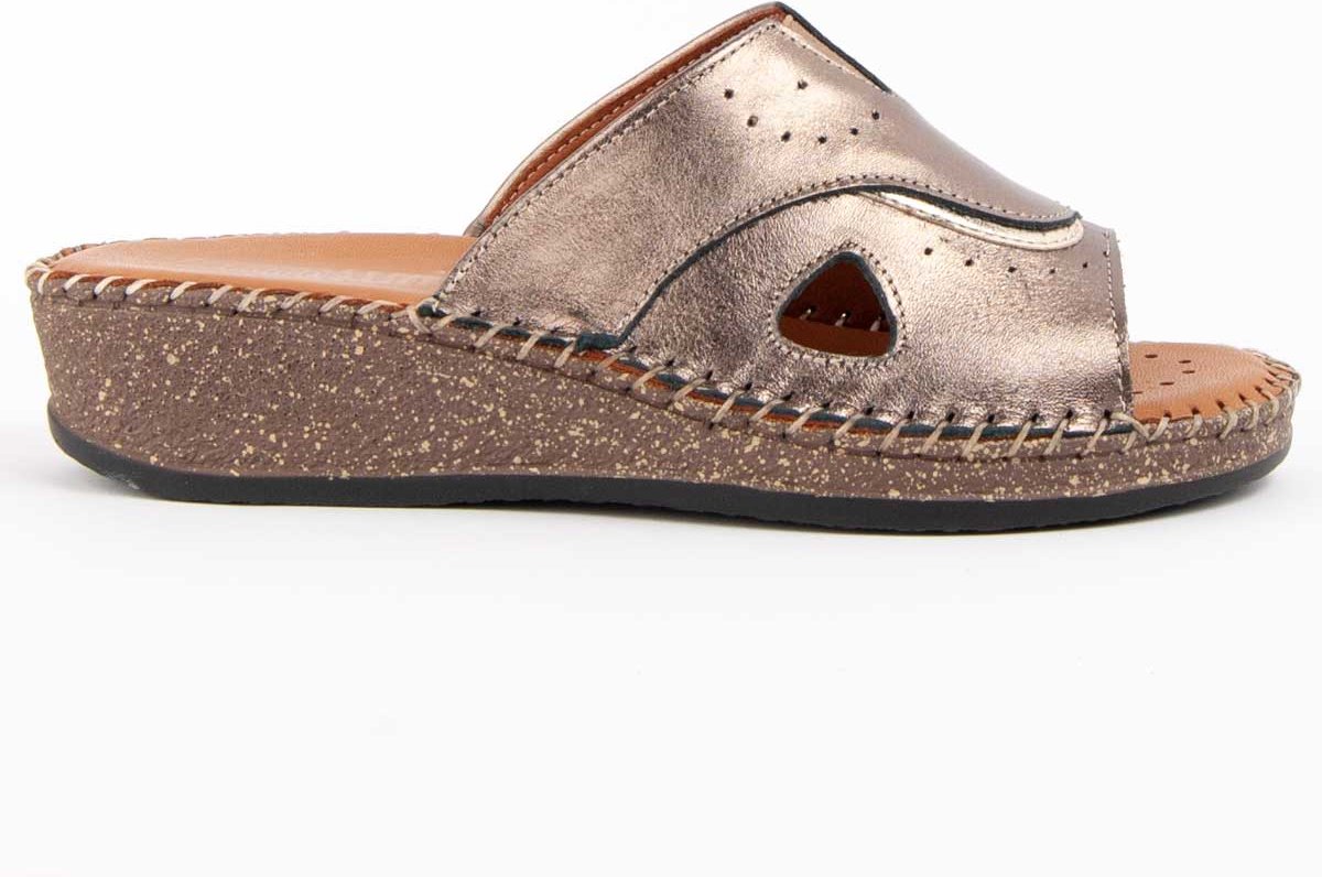 Purapiel Sandale Mit Keilabsatz Leida3 Bronze