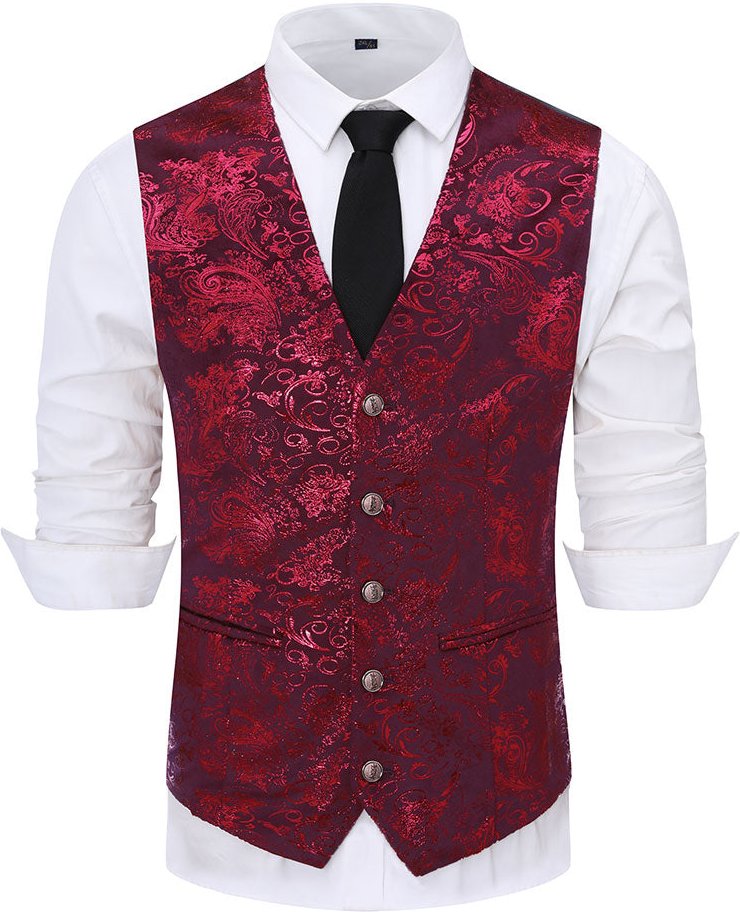 Slim Fit Weste in Rot mit Aufdruck