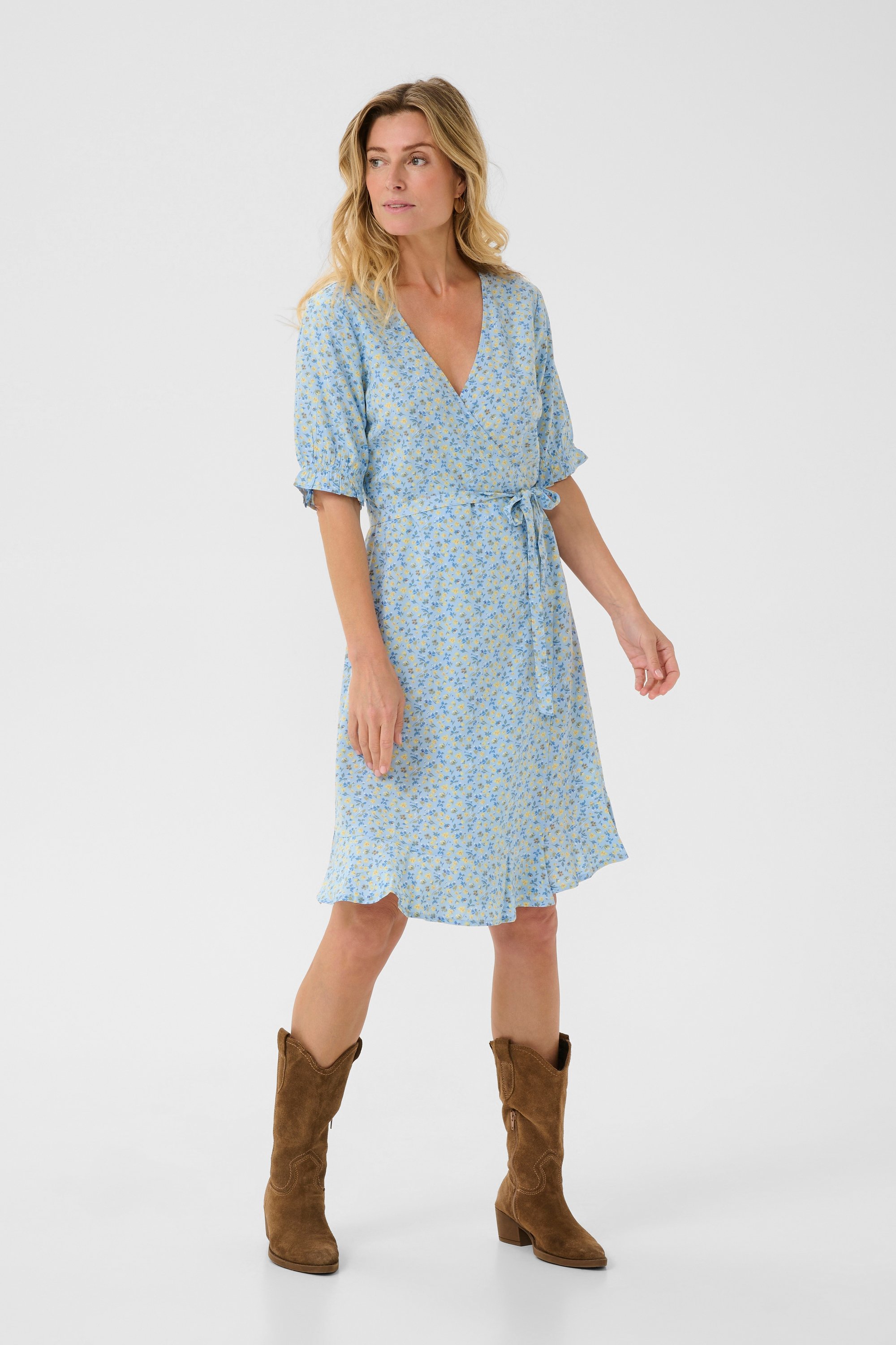 Thumbnail - Kleid Feminine Blue Yellow Small Floral blue multi