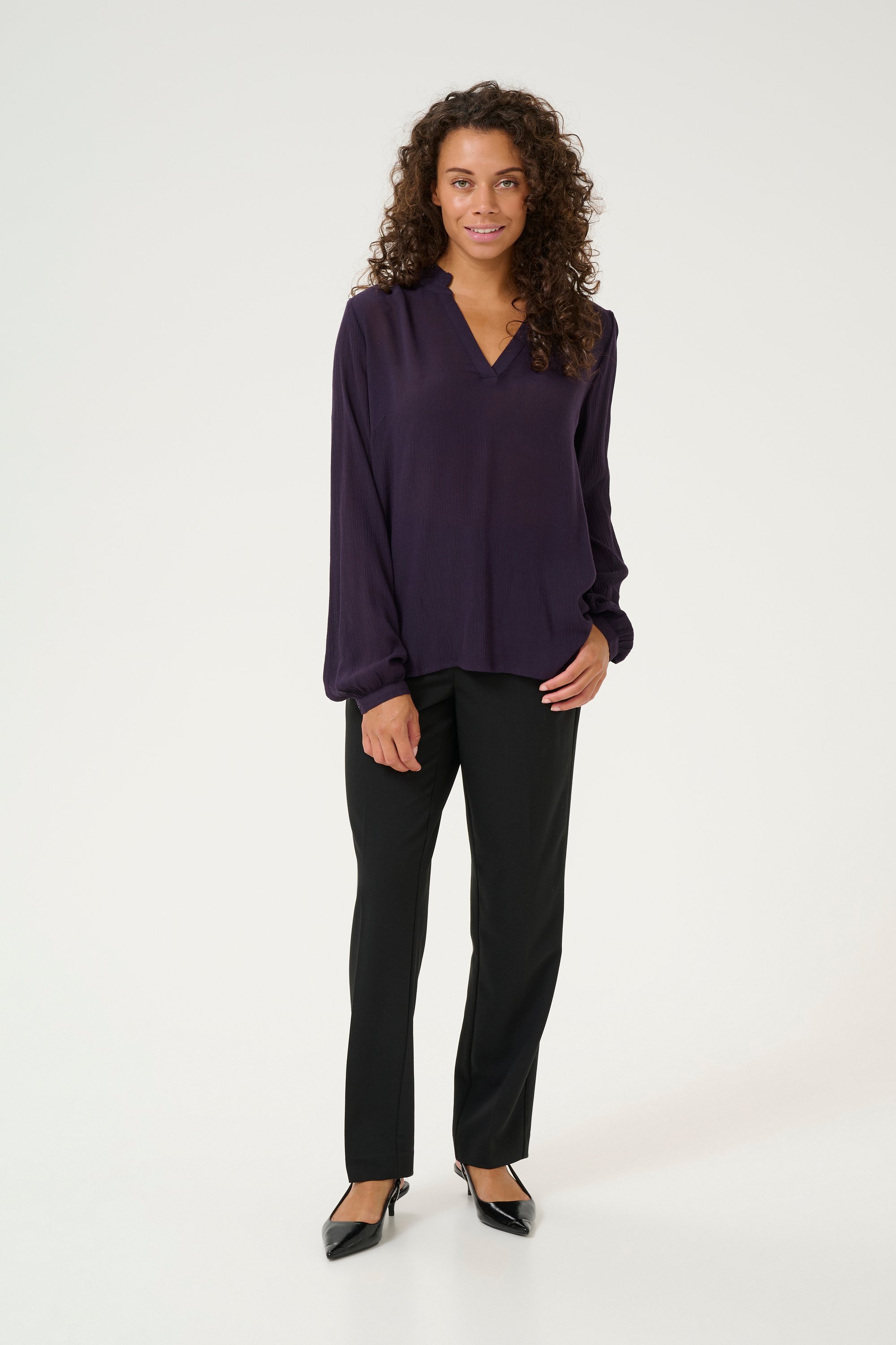 Thumbnail - Langarm-Bluse Regular fit Dawn Purple