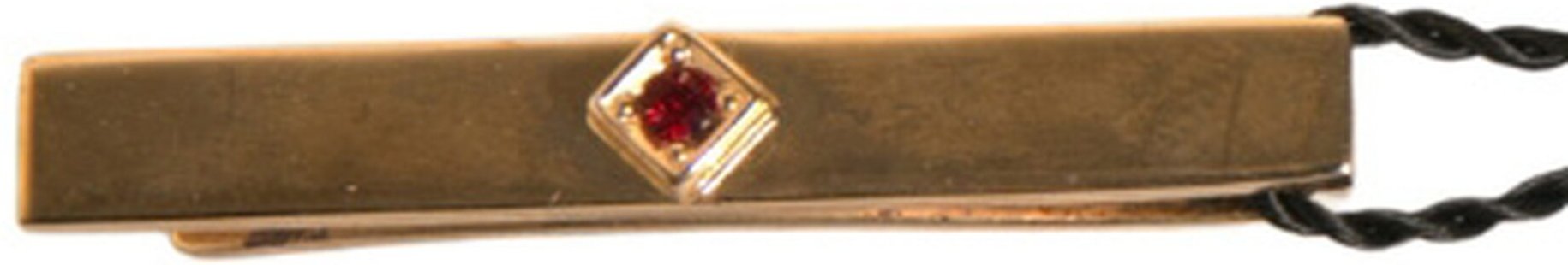 Goldene Krawattennadel mit Rubineinsatz