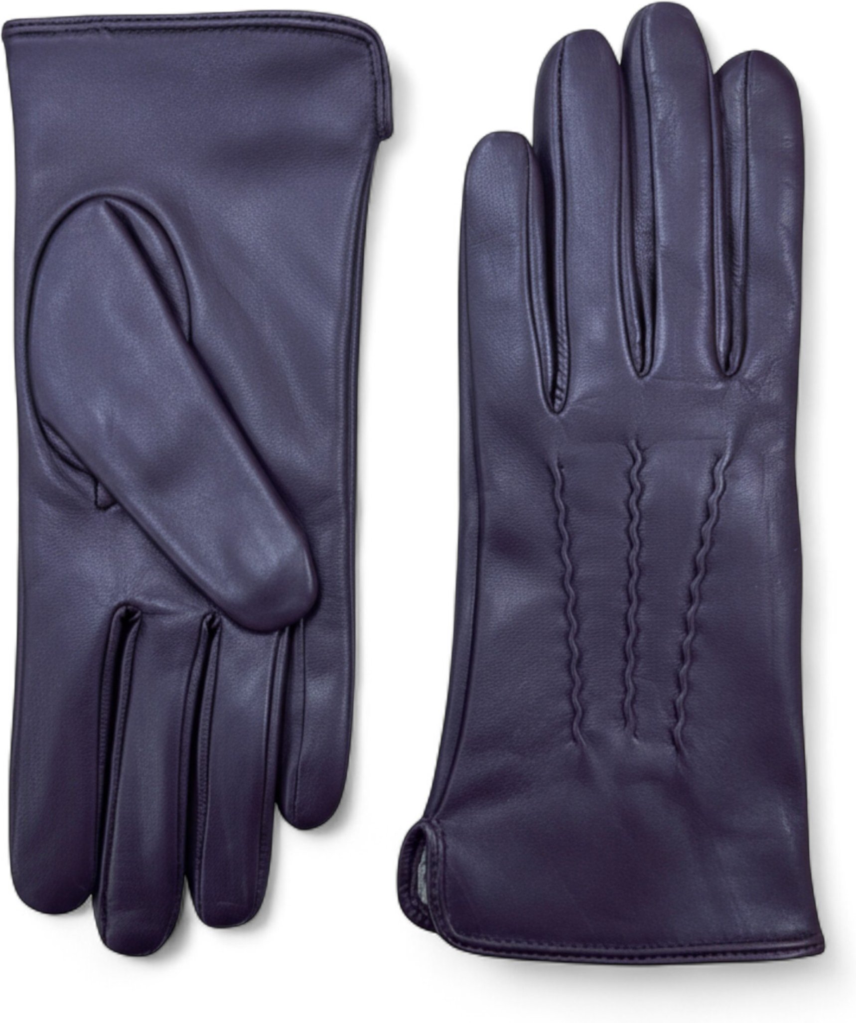 Lila Damen-Autofahrerhandschuhe aus italienischem Leder mit weichem Wollfutter und Winter-Ziernahtdesign