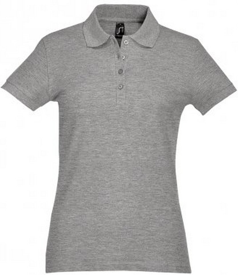 SOLS Womens/Ladies Passion Pique Short Sleeve Polo Shirt (Grau meliert)