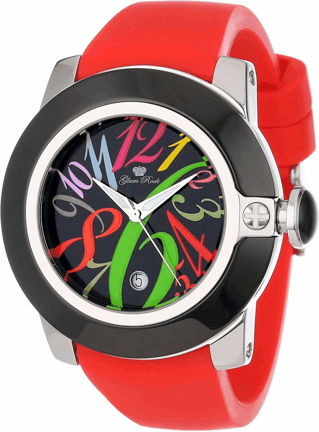 Glam Rock Damenuhr Quartz Silber Schwarz