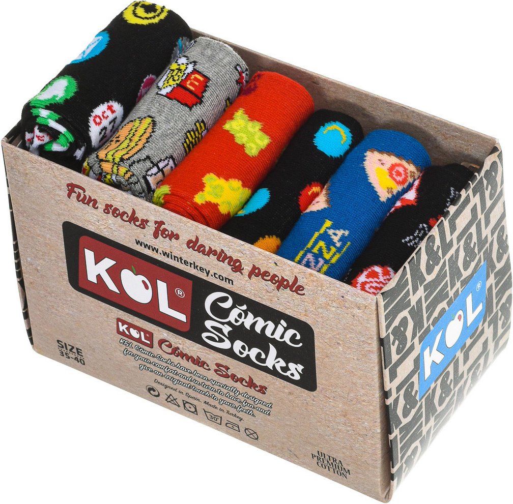 Pack-6 Socken mit hohem Antidruckbündchen KL9001 Damen